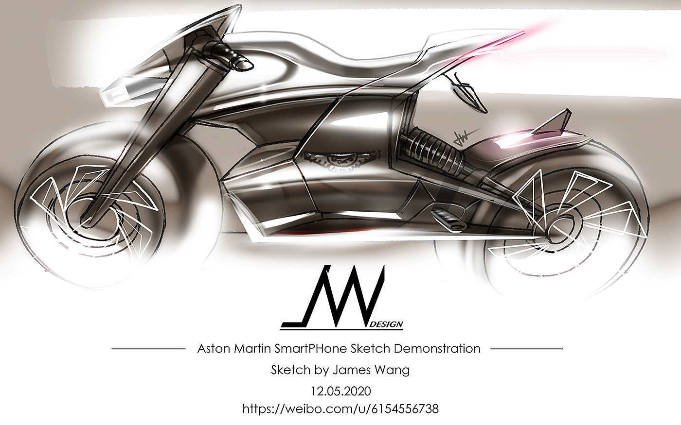 Mobile painting，Aston Martin，motorcycle，Hand drawn products，industrial design，Video tutorial，Product rendering，product design，