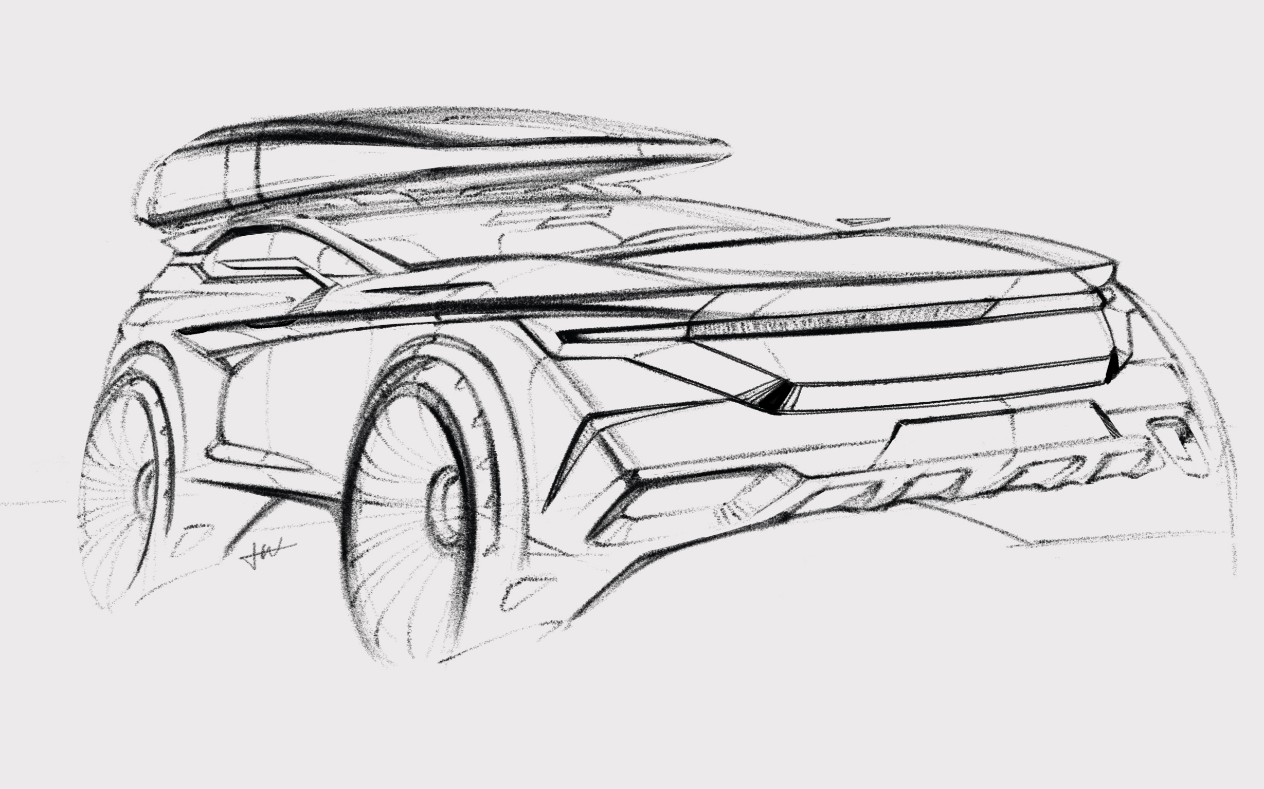 沃尔沃概念suv智能机设计手绘及基本上色录屏教程