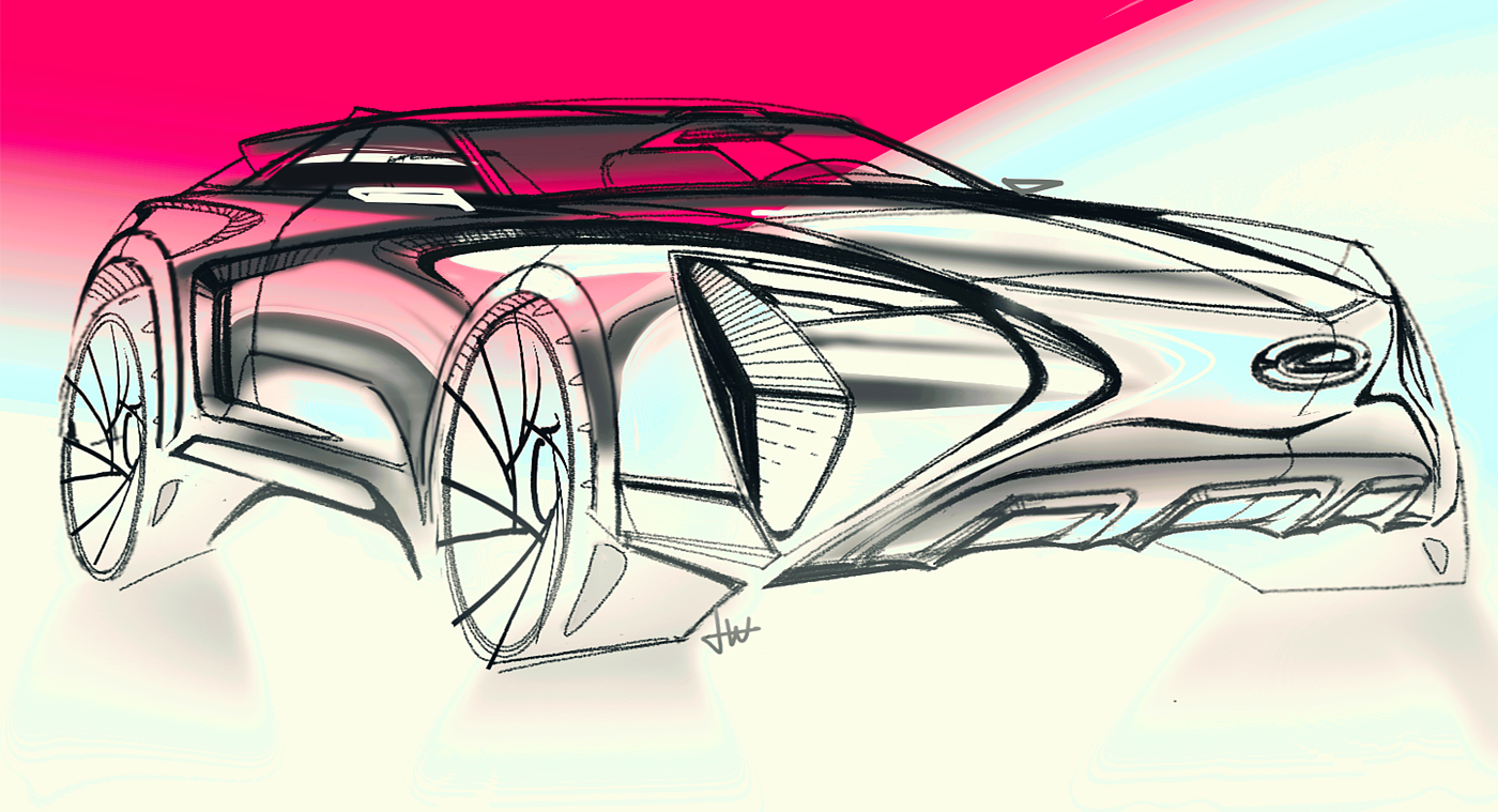 LEXUS，suv，vehicle，Hand drawn products，product design，conceptual design，Mobile painting，Video tutorial，