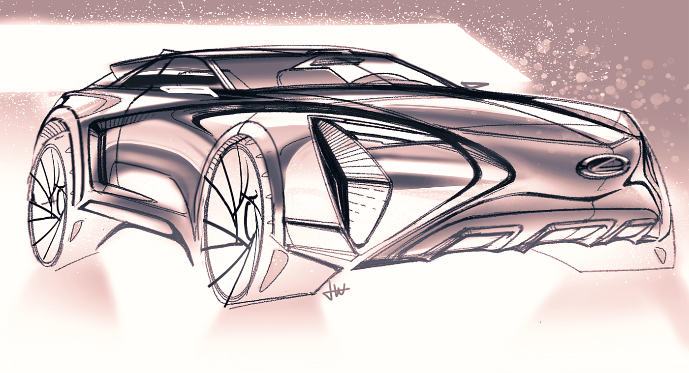 LEXUS，suv，vehicle，Hand drawn products，product design，conceptual design，Mobile painting，Video tutorial，