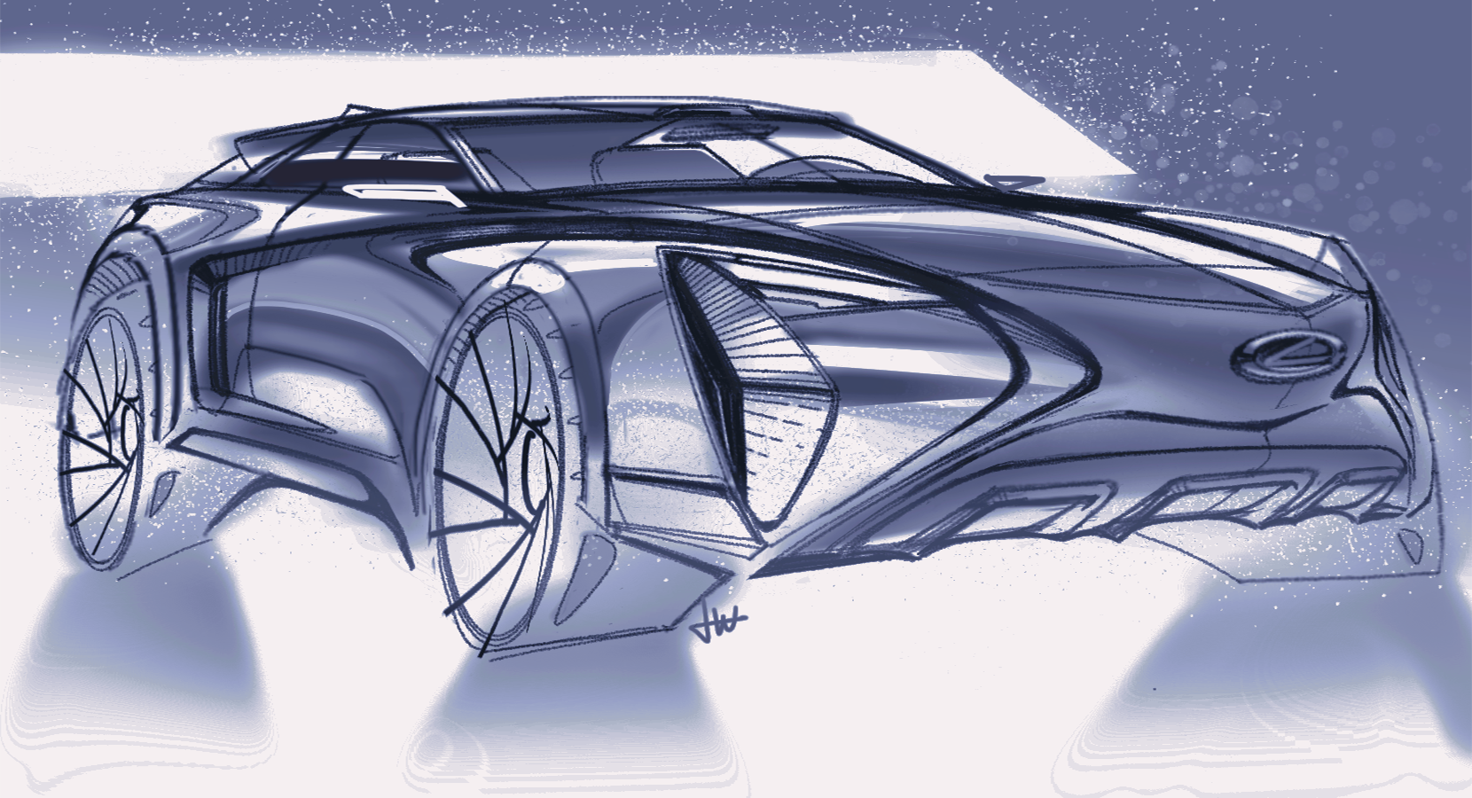 lexus概念suv智能机手绘及上色录屏教程