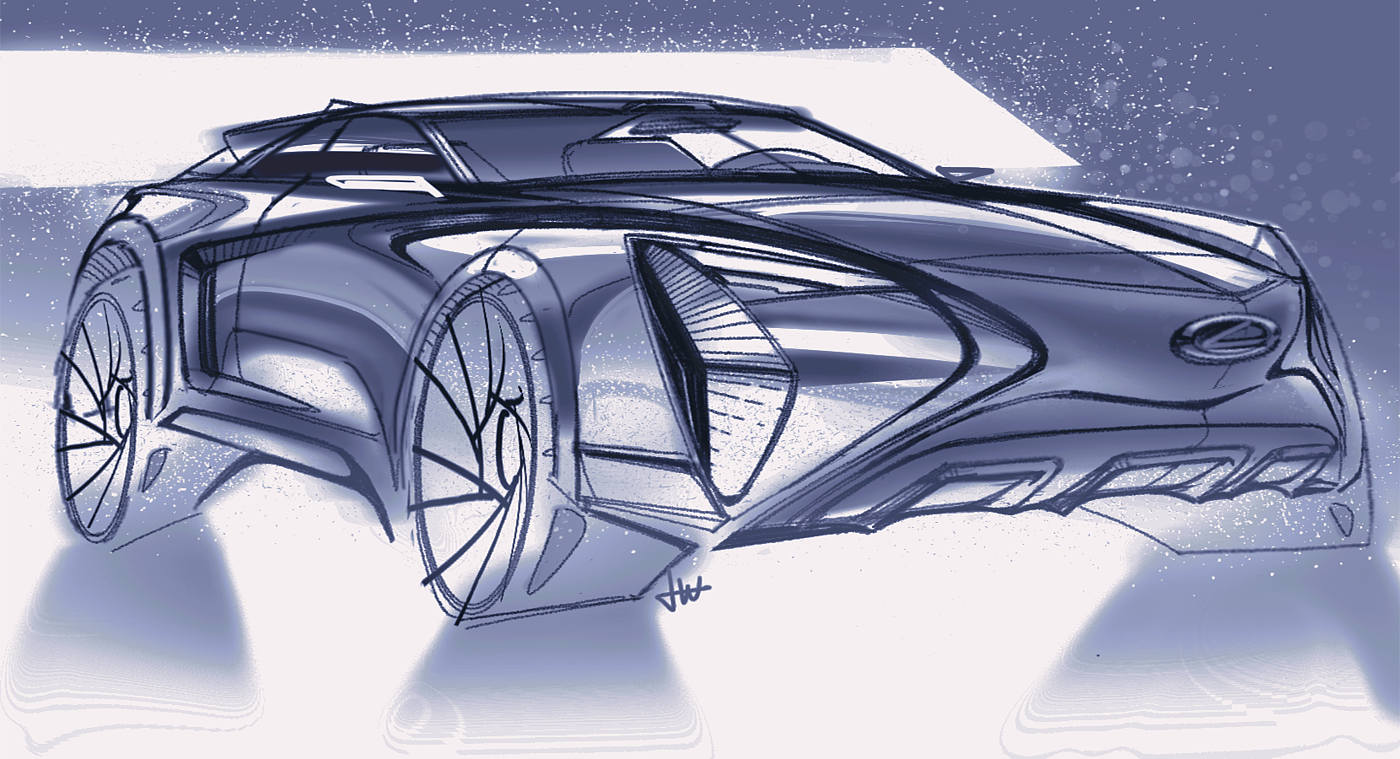LEXUS，suv，vehicle，Hand drawn products，product design，conceptual design，Mobile painting，Video tutorial，
