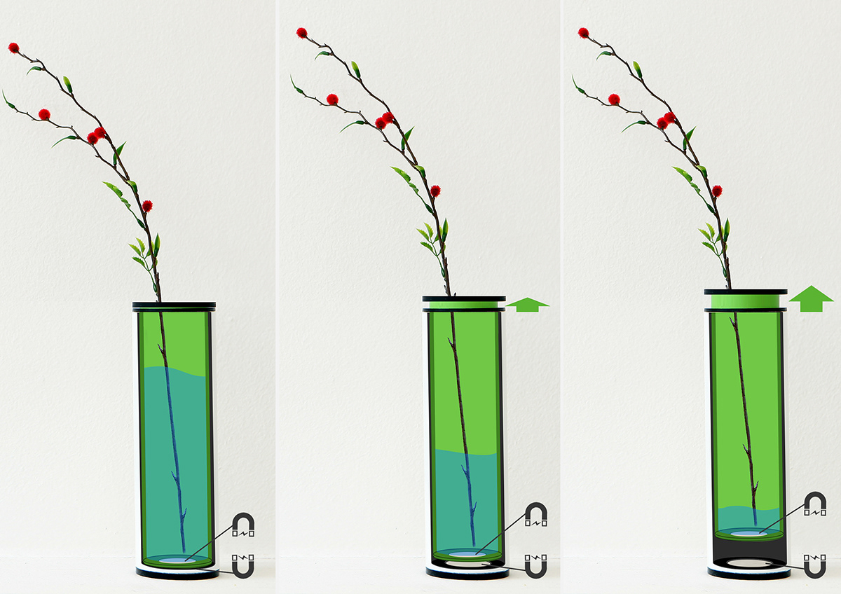 Mole，vase，magnetic force，