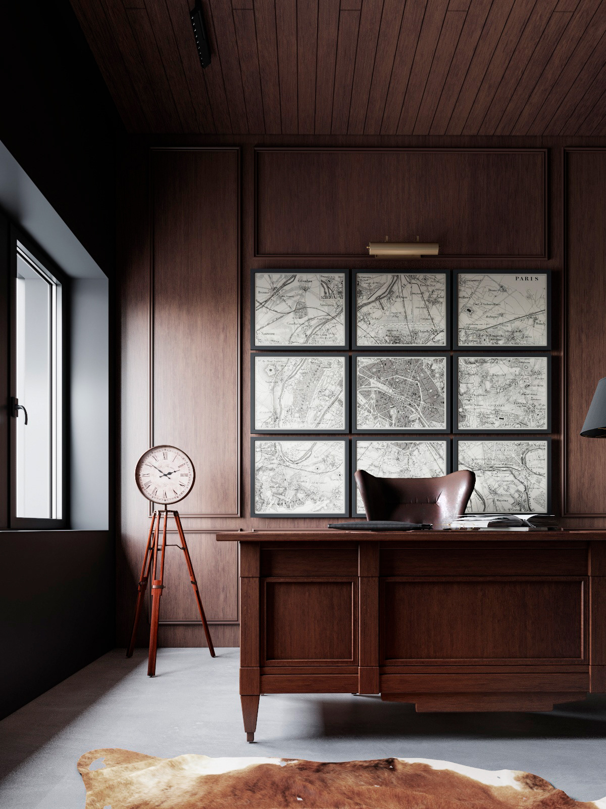 Interior design，wood，classical，bedroom，a living room，