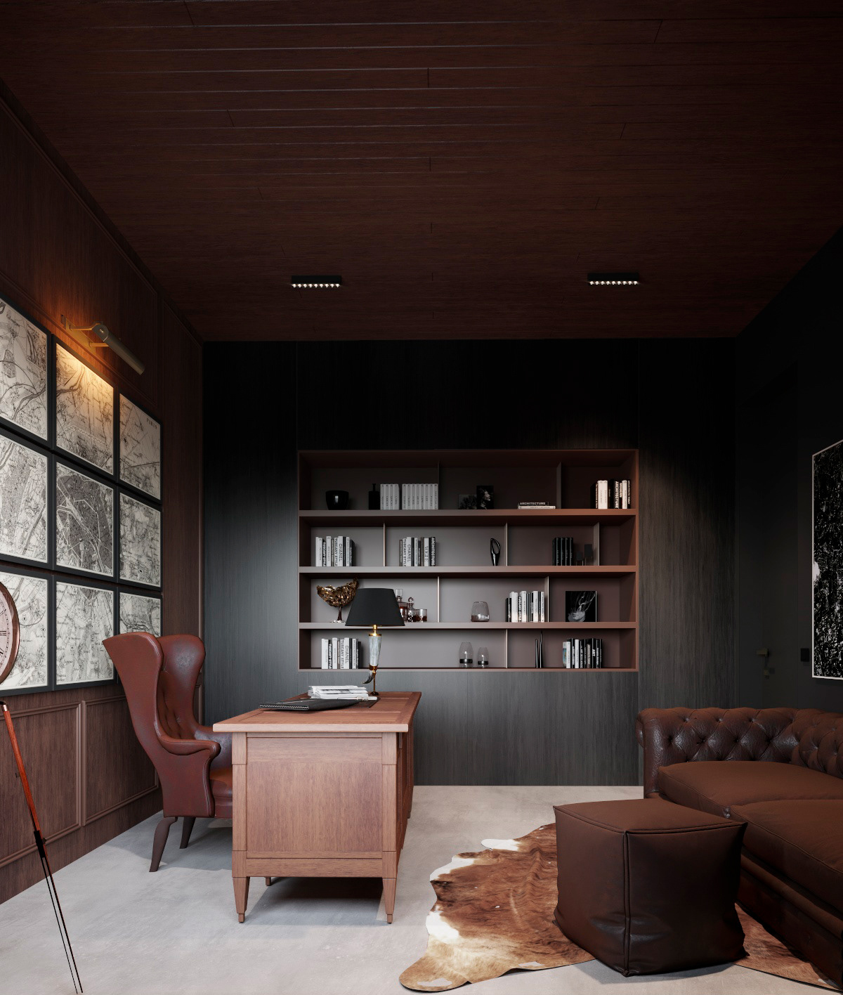 Interior design，wood，classical，bedroom，a living room，