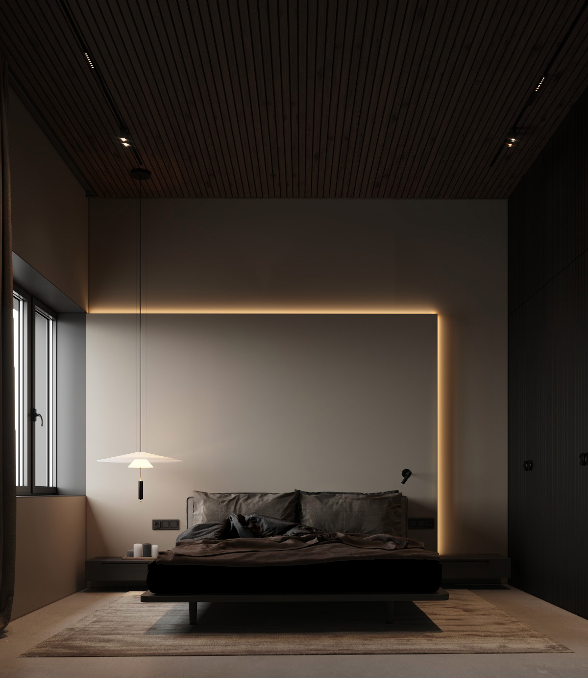 Interior design，wood，classical，bedroom，a living room，