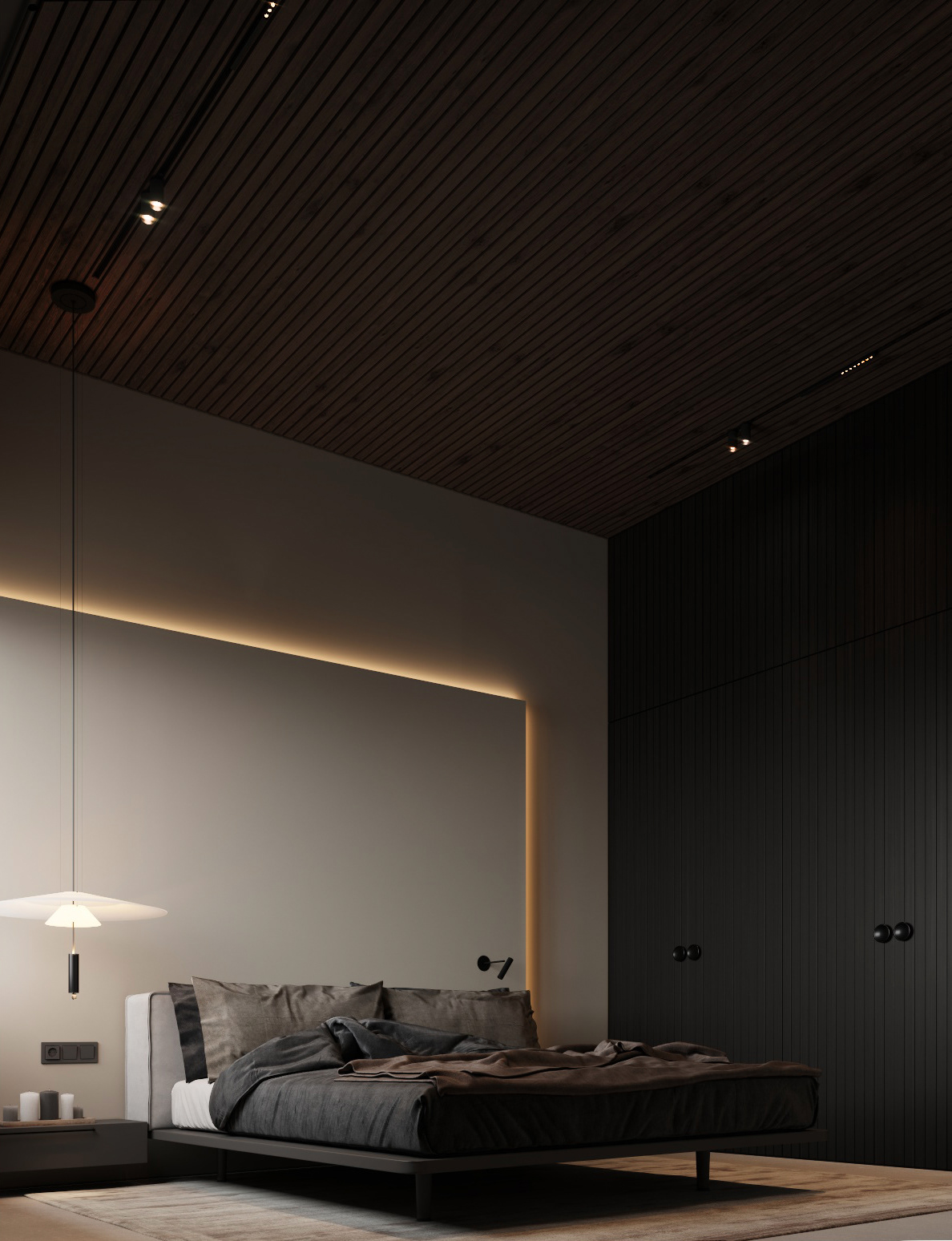 Interior design，wood，classical，bedroom，a living room，