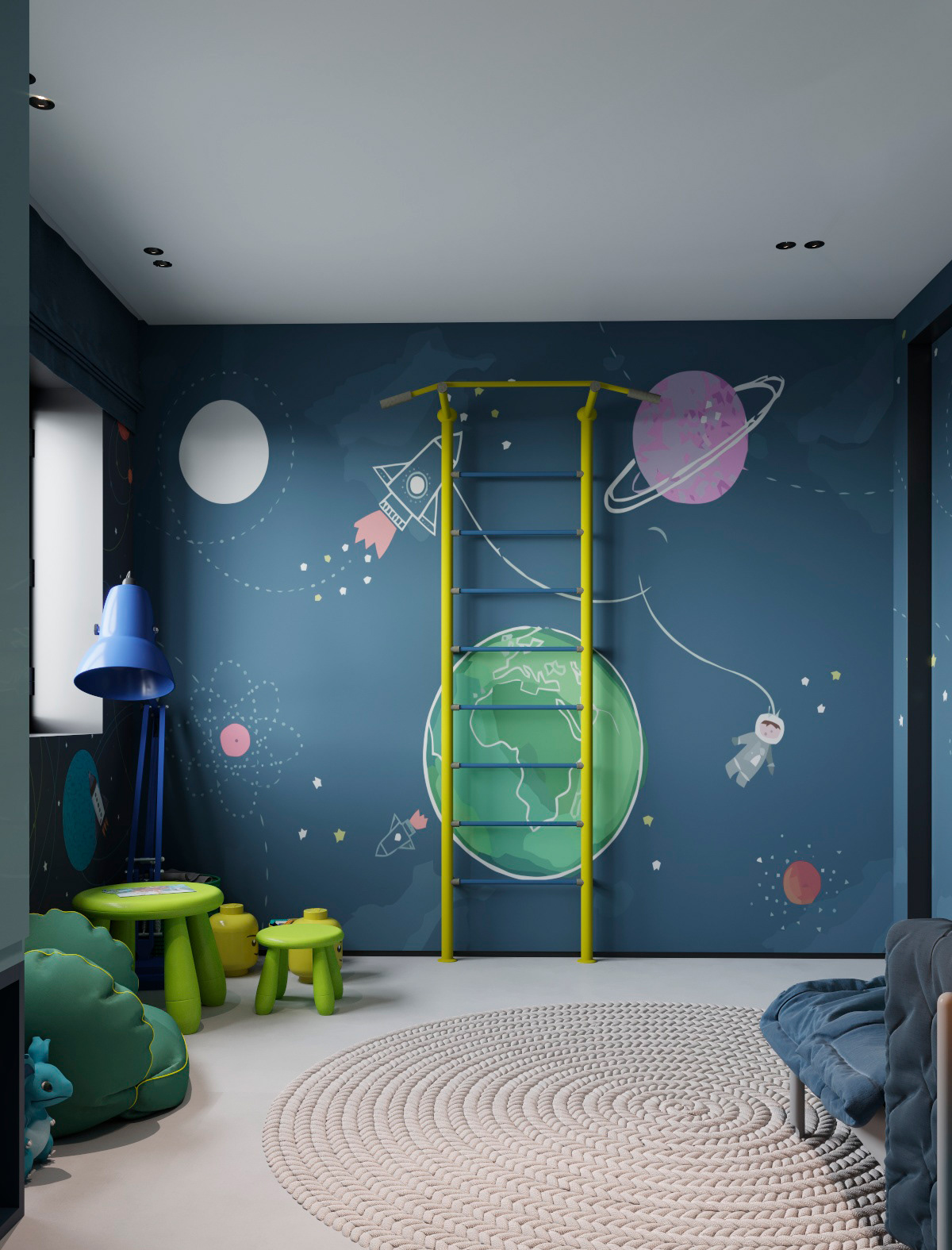 Interior design，wood，classical，bedroom，a living room，