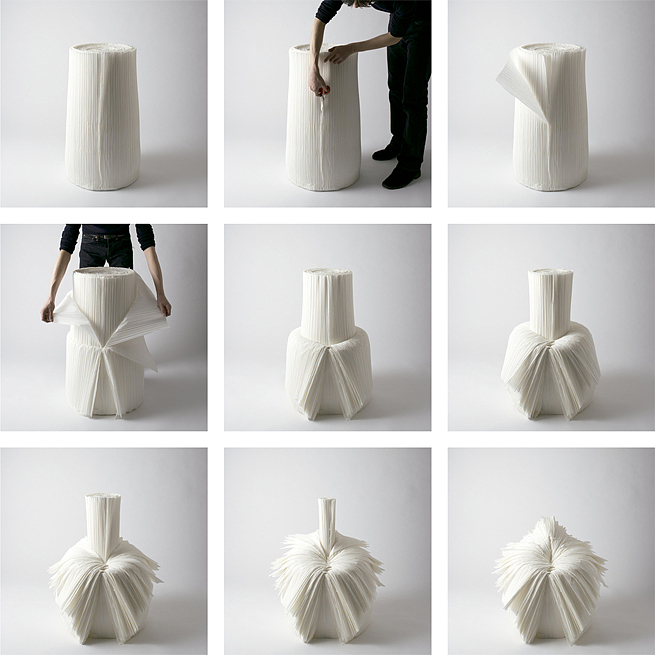 Cabbage chair，Paper chair，Folding chair，”Step back "design，Design master，Sato Da，