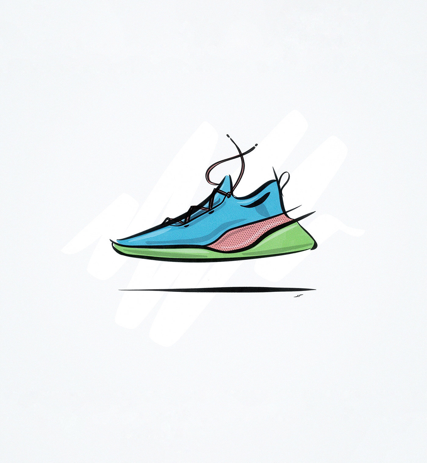 footwear，Hand drawn，Ubee ，illustration，fashion，