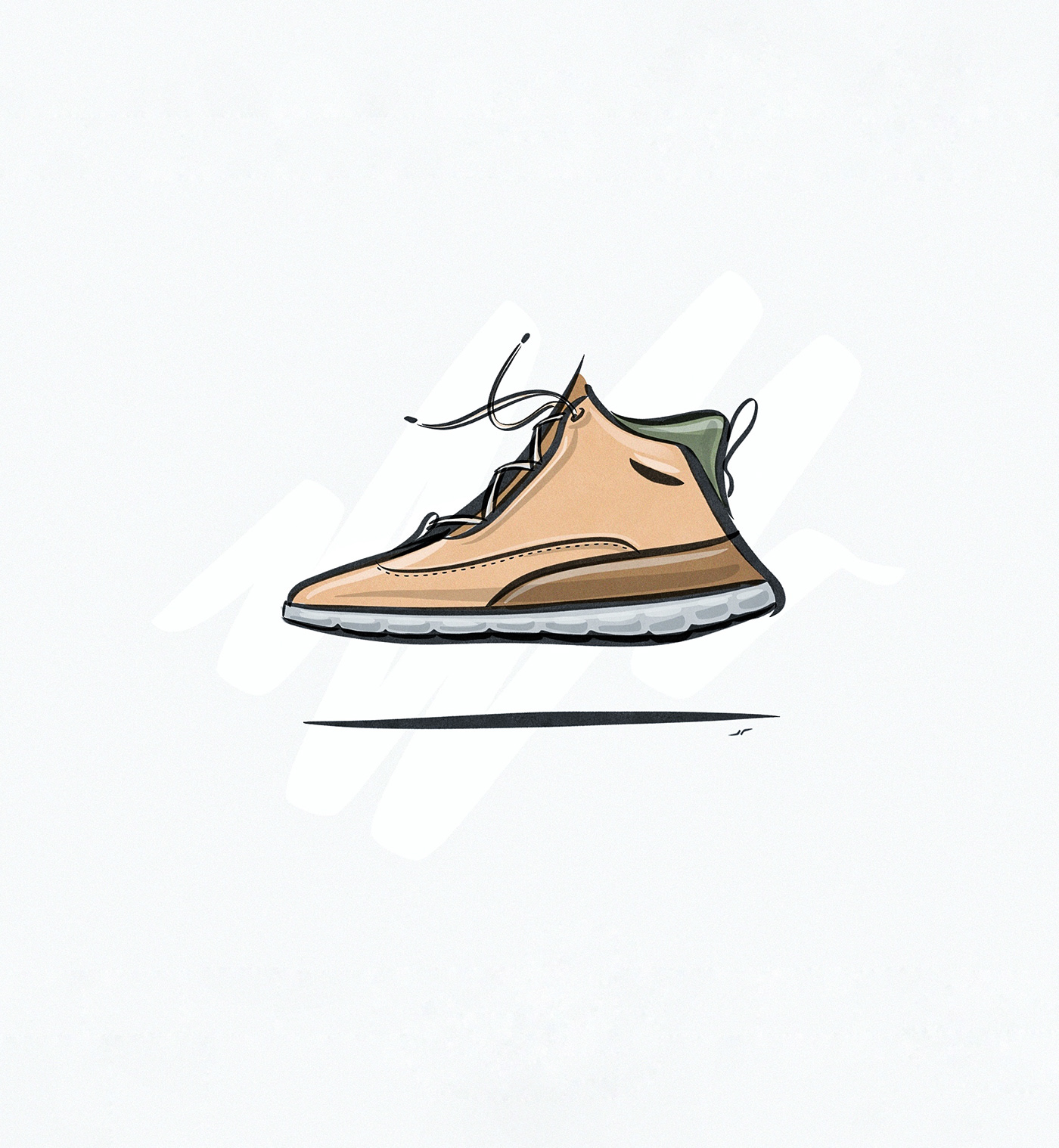 footwear，Hand drawn，Ubee ，illustration，fashion，