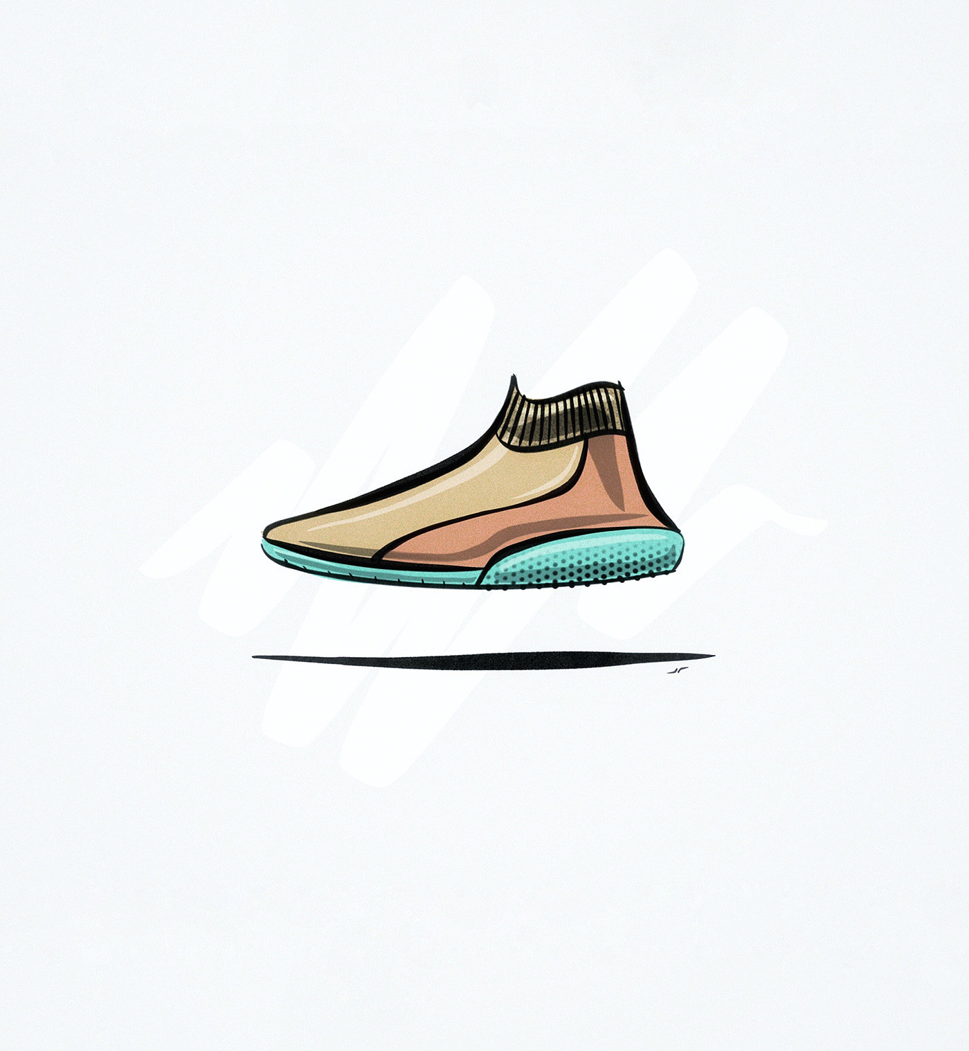footwear，Hand drawn，Ubee ，illustration，fashion，