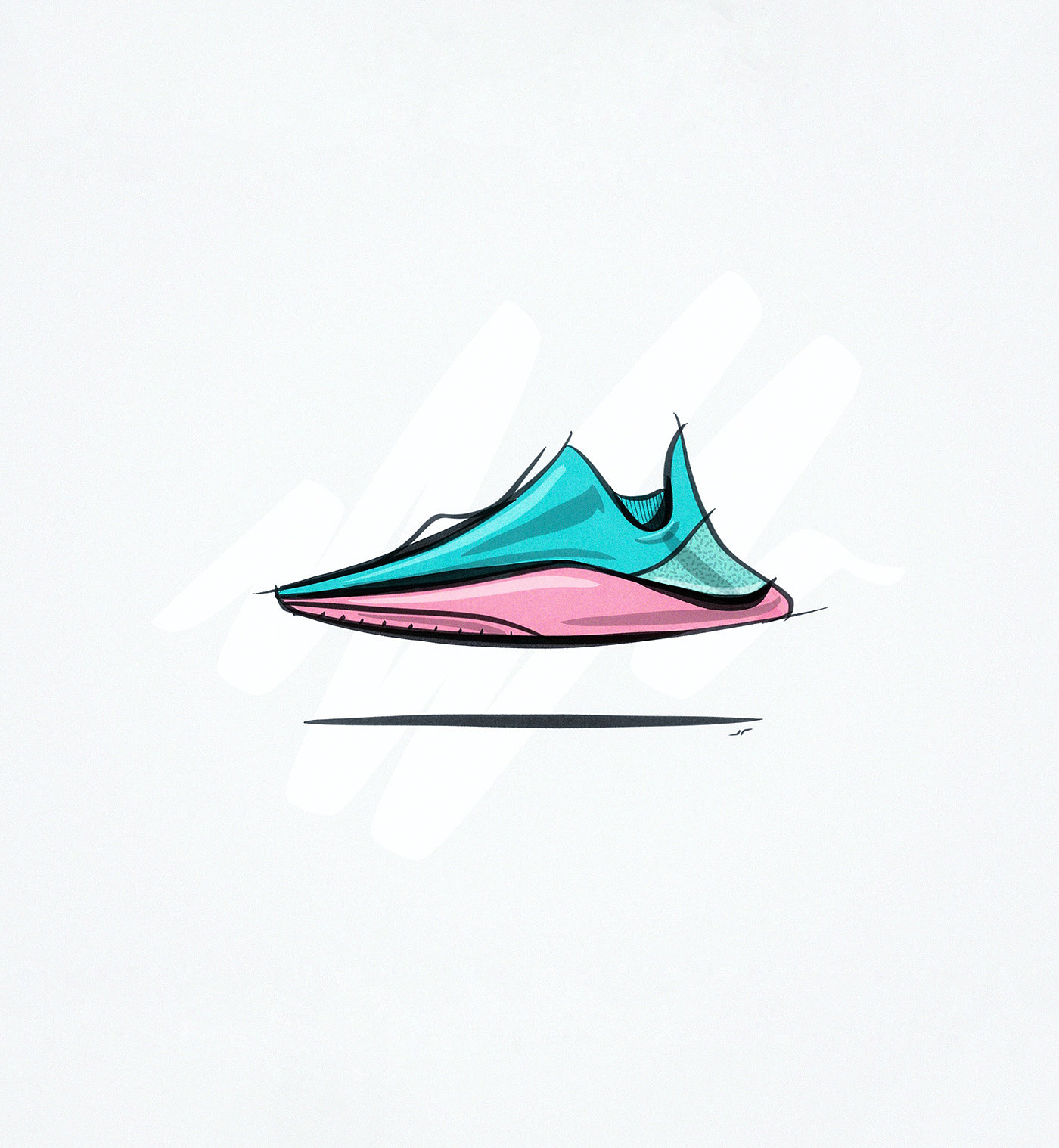 footwear，Hand drawn，Ubee ，illustration，fashion，