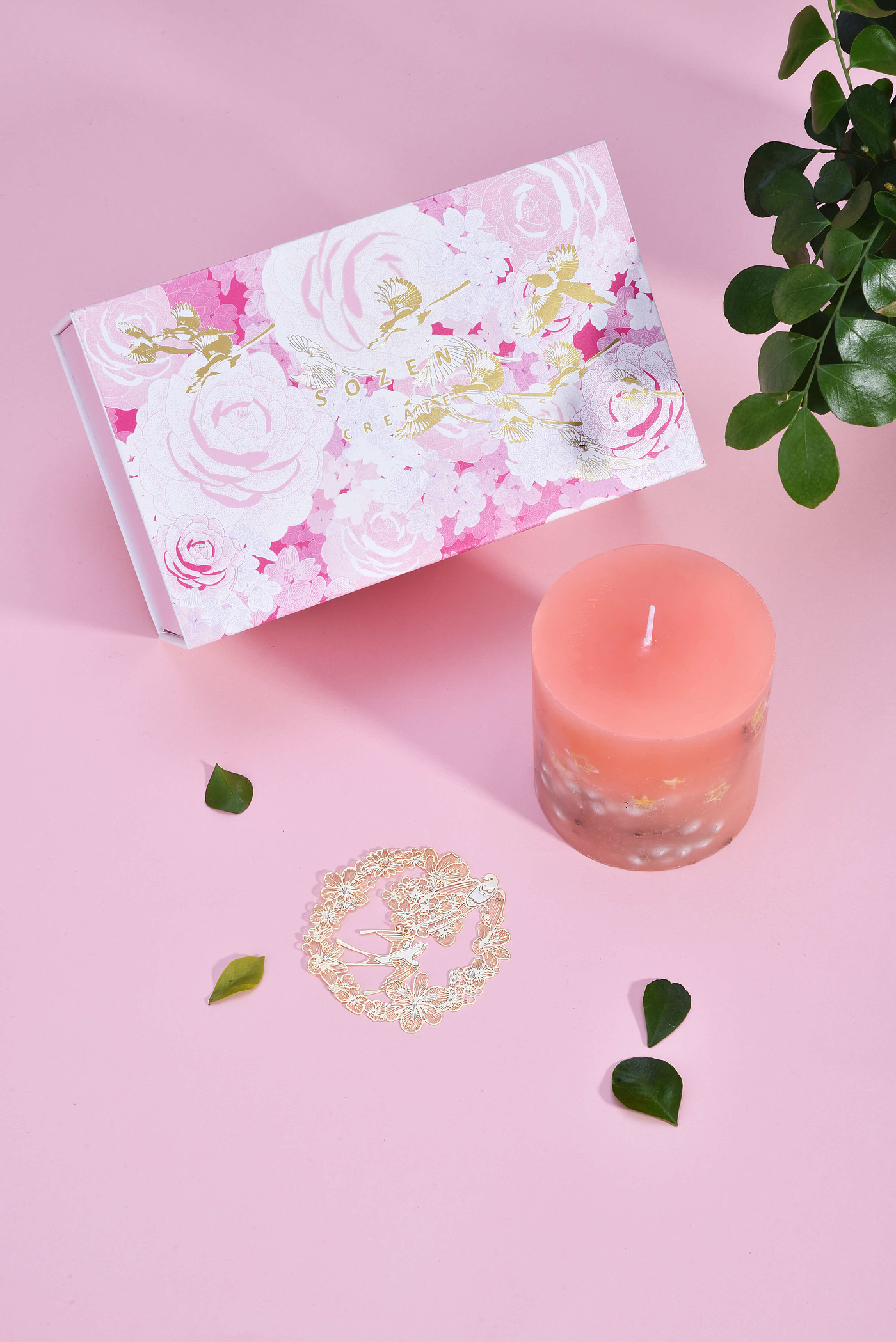 Gift box，delicate，bookmark，candle，Design，packing，