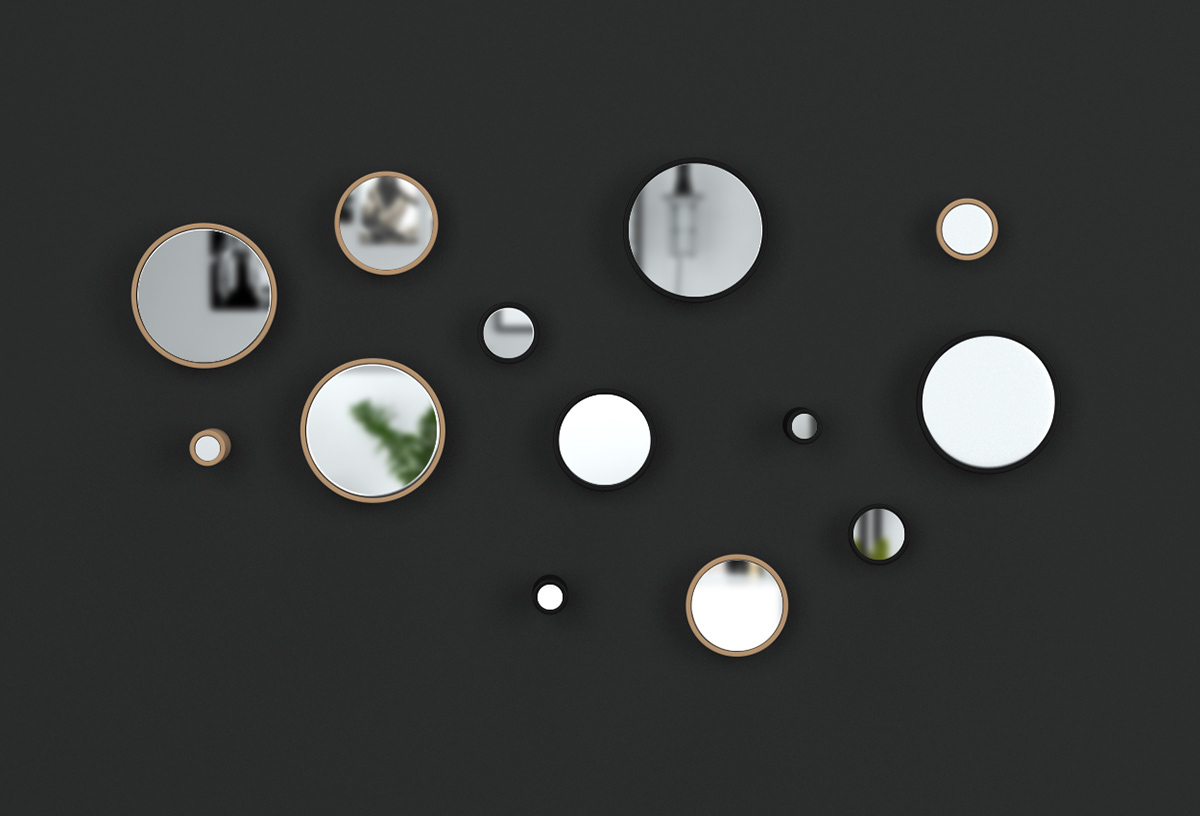 Reflection，Combined mirror，Clothes hanging，