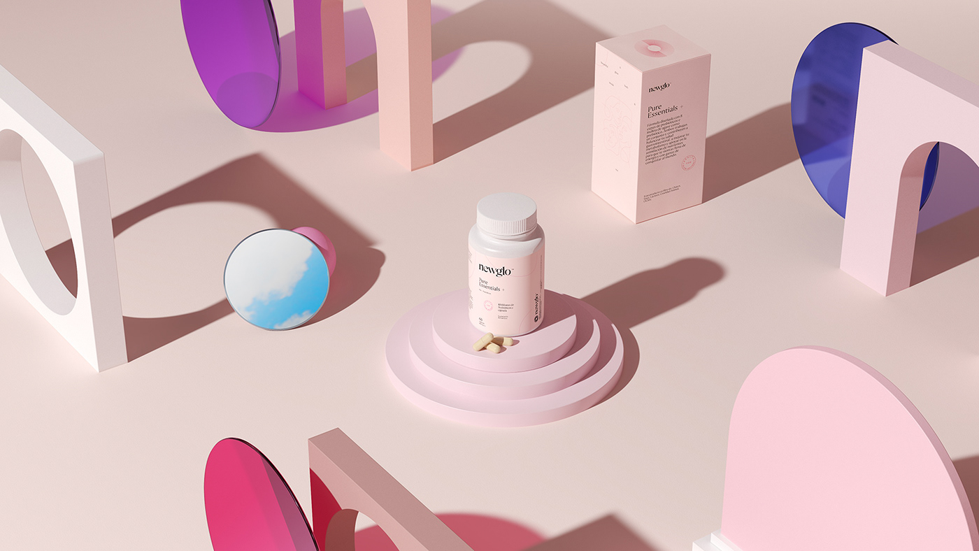 packing design，Newglo，Pink，Brand design，