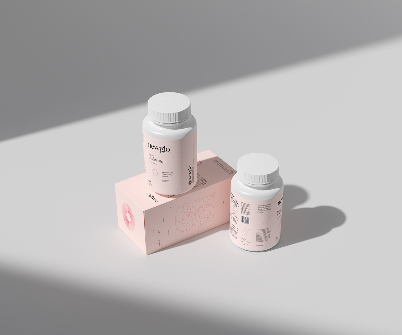 packing design，Newglo，Pink，Brand design，