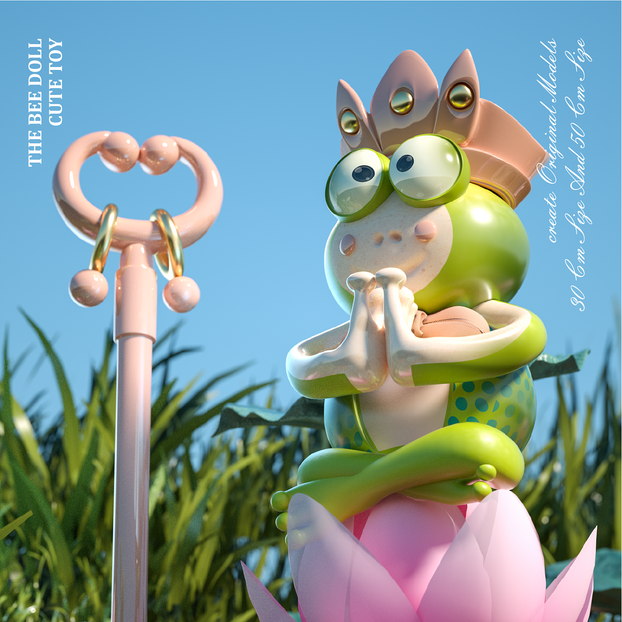 Meet the mysterious frog, toy IP, hand，