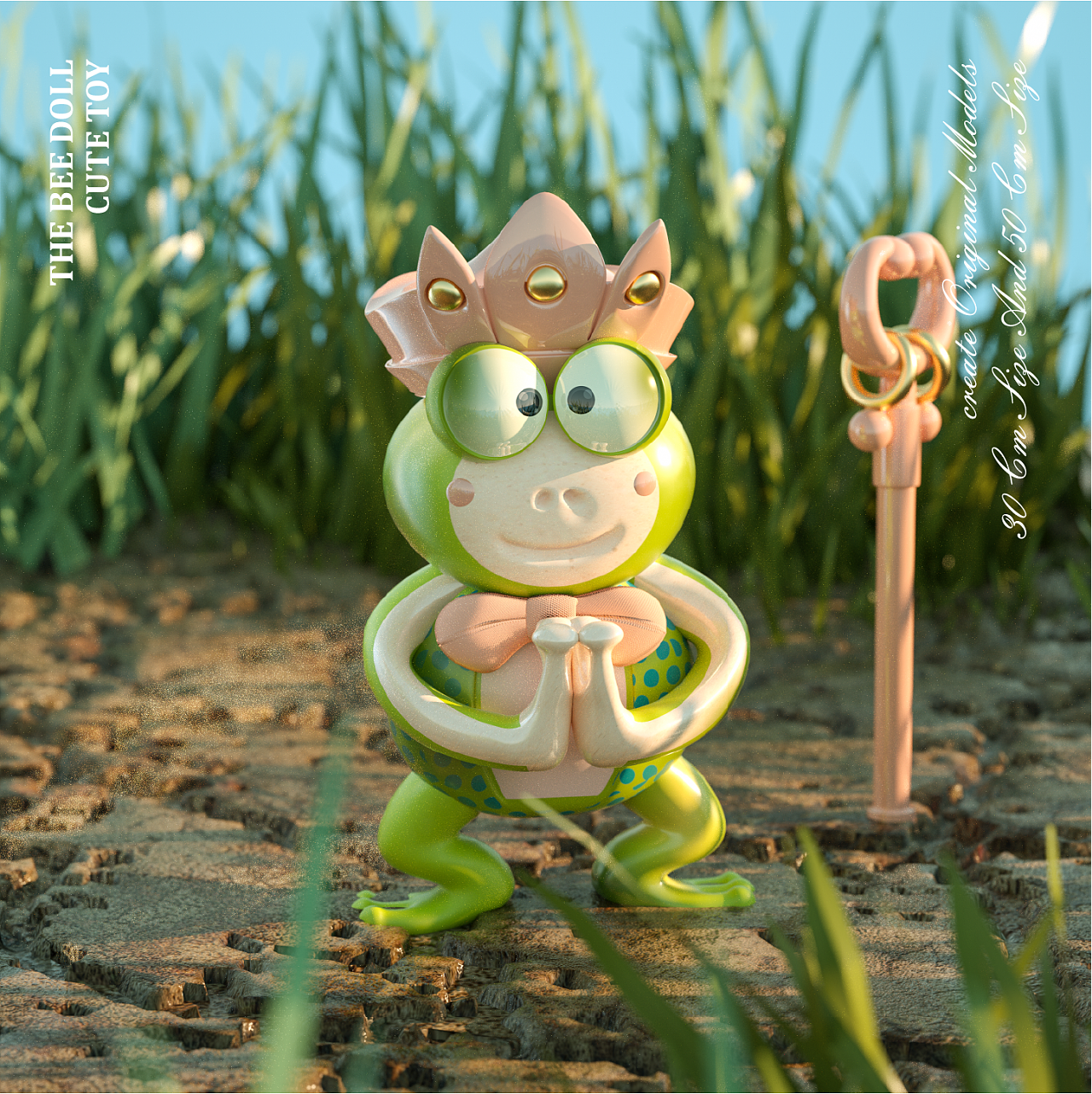 Meet the mysterious frog, toy IP, hand，