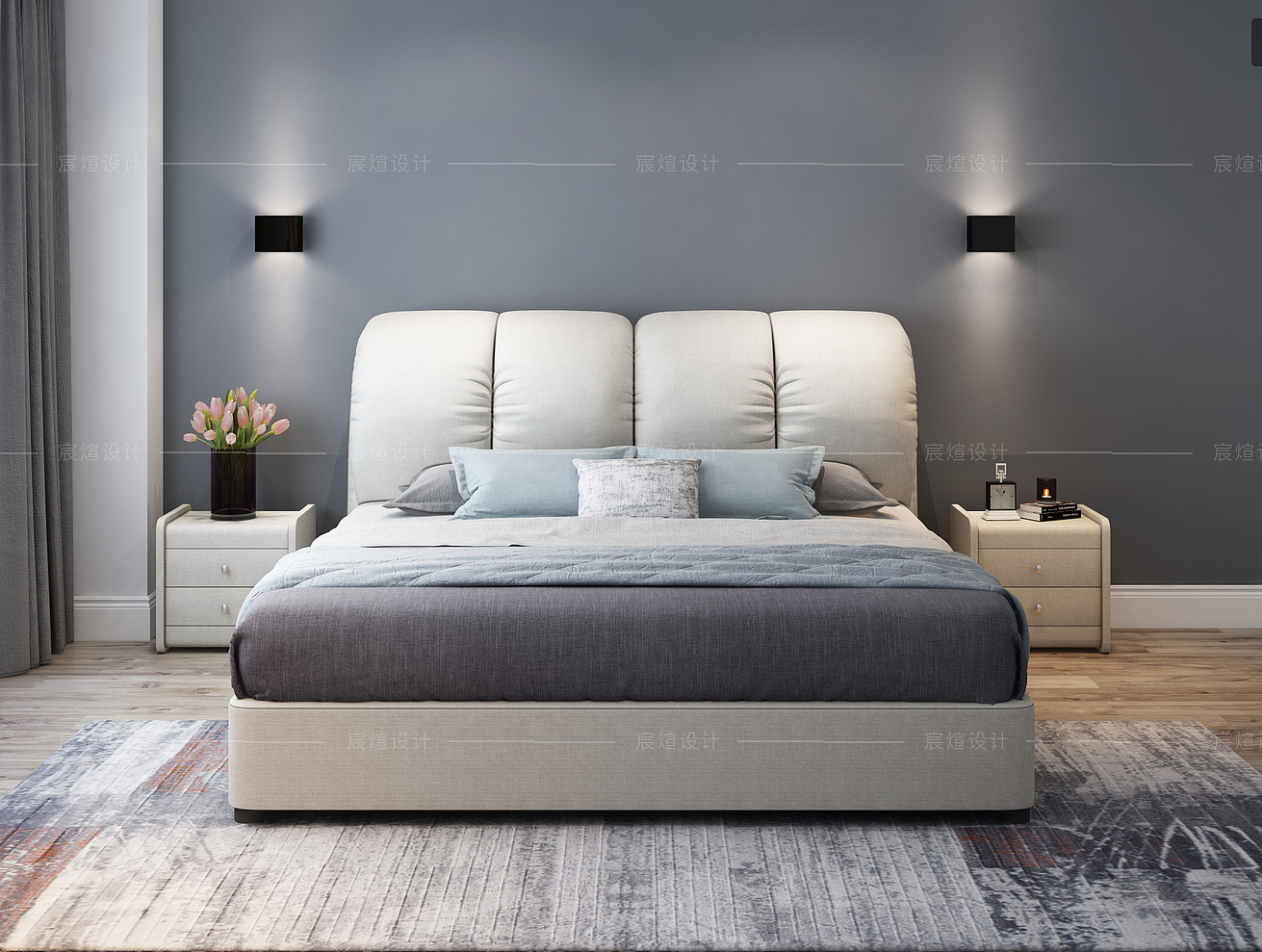3D modeling and rendering，Bed，Northern Europe，