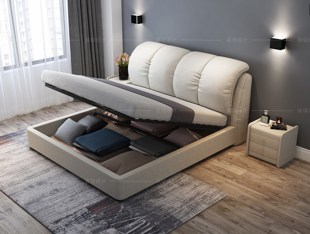 3D modeling and rendering，Bed，Northern Europe，