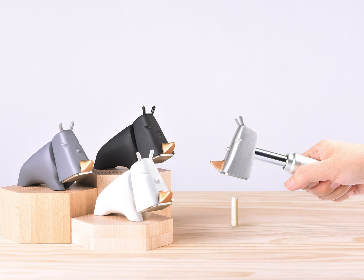 hammer，Small，rhinoceros，lovely，aluminium，