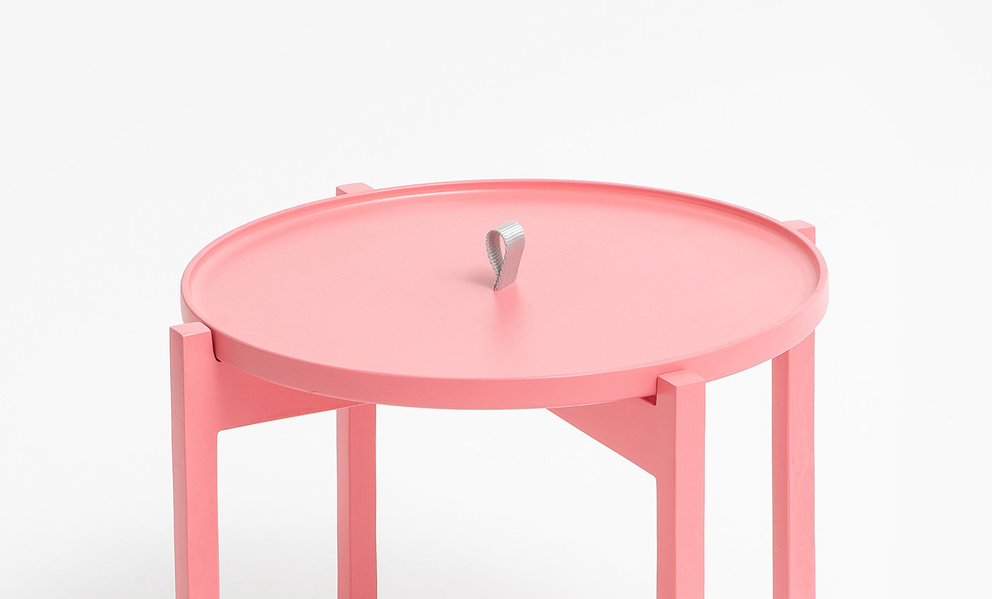 Ogis，Side table，Pink，