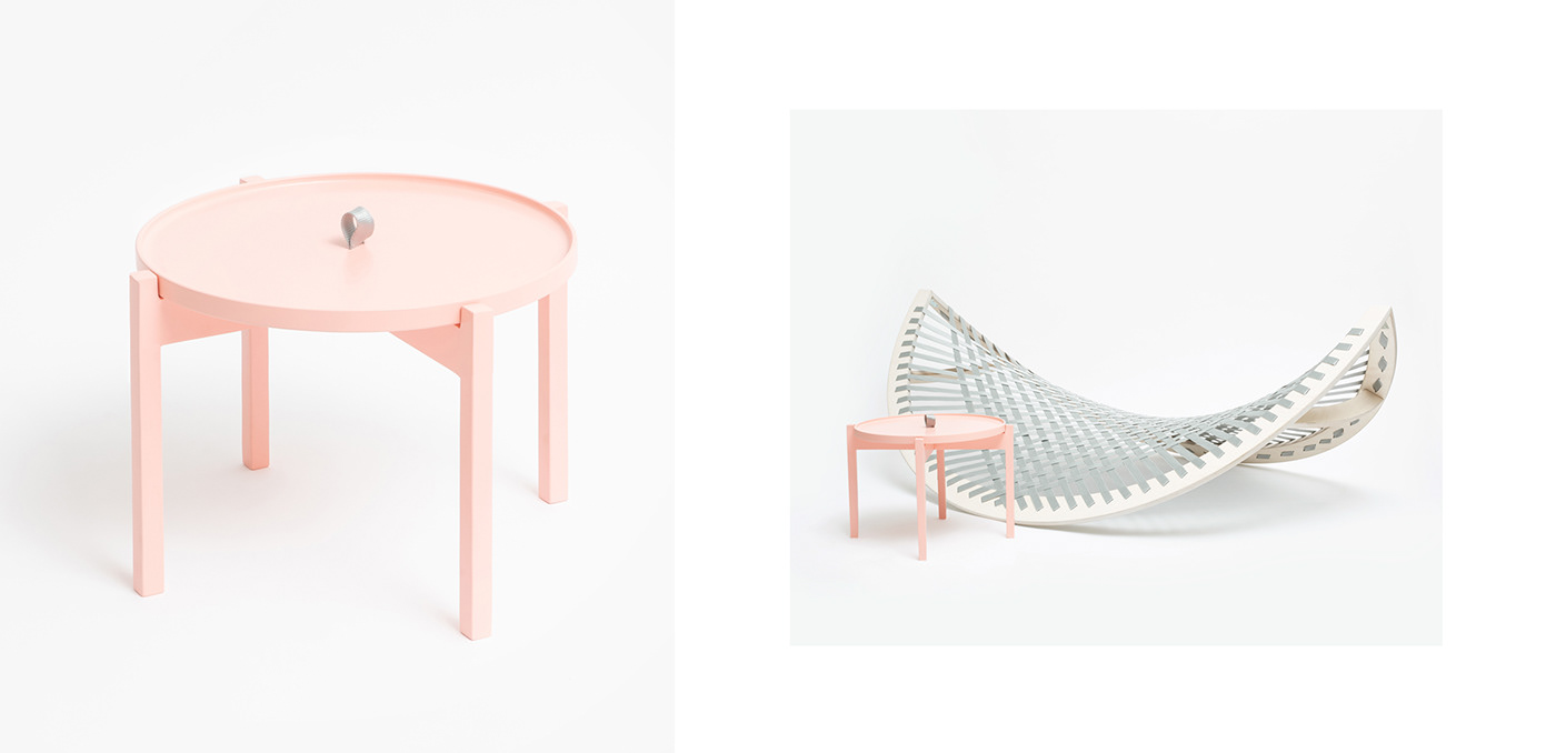 Ogis，Side table，Pink，