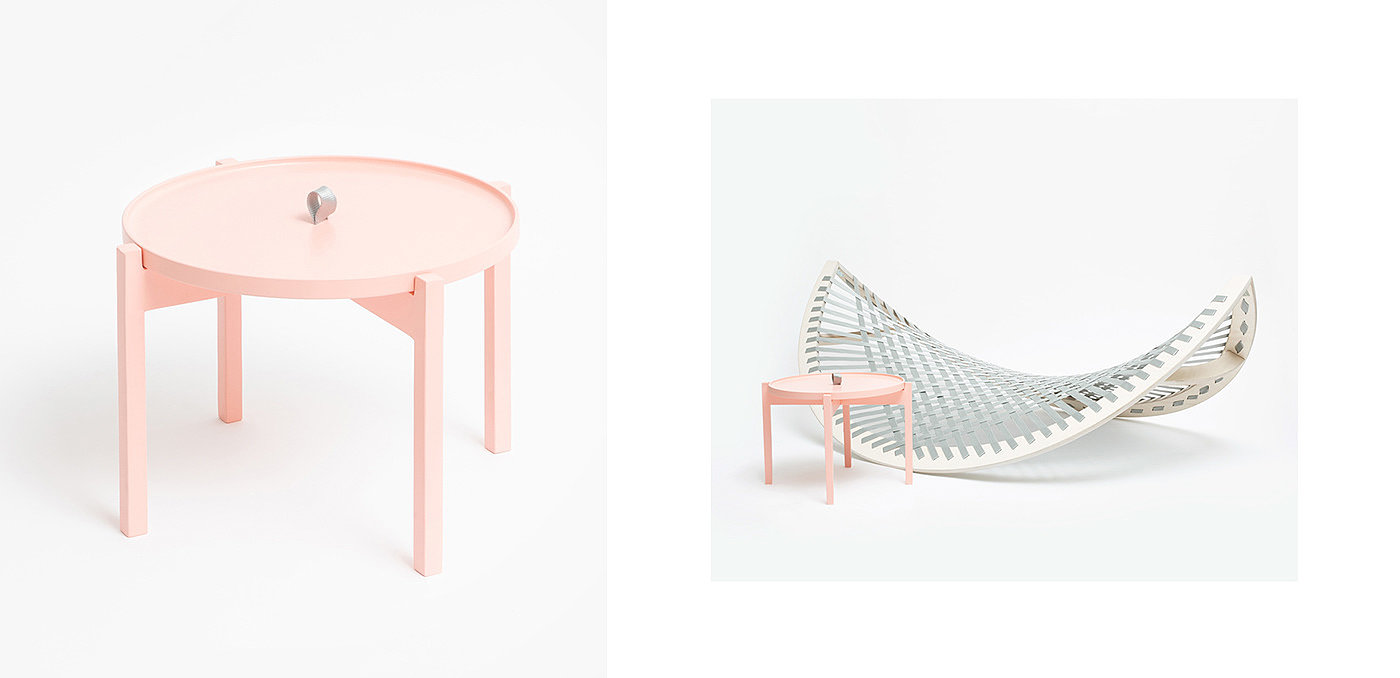 Ogis，Side table，Pink，