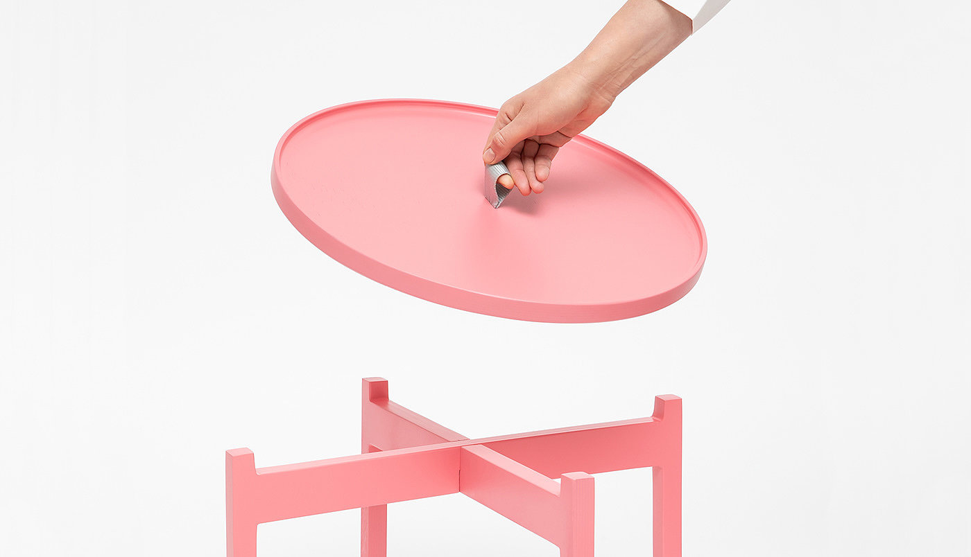 Ogis，Side table，Pink，