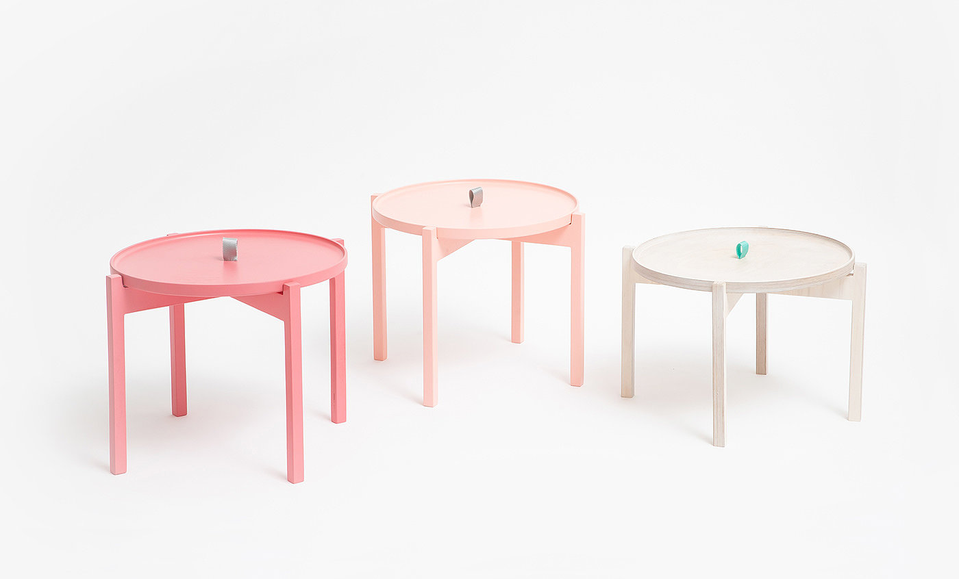 Ogis，Side table，Pink，