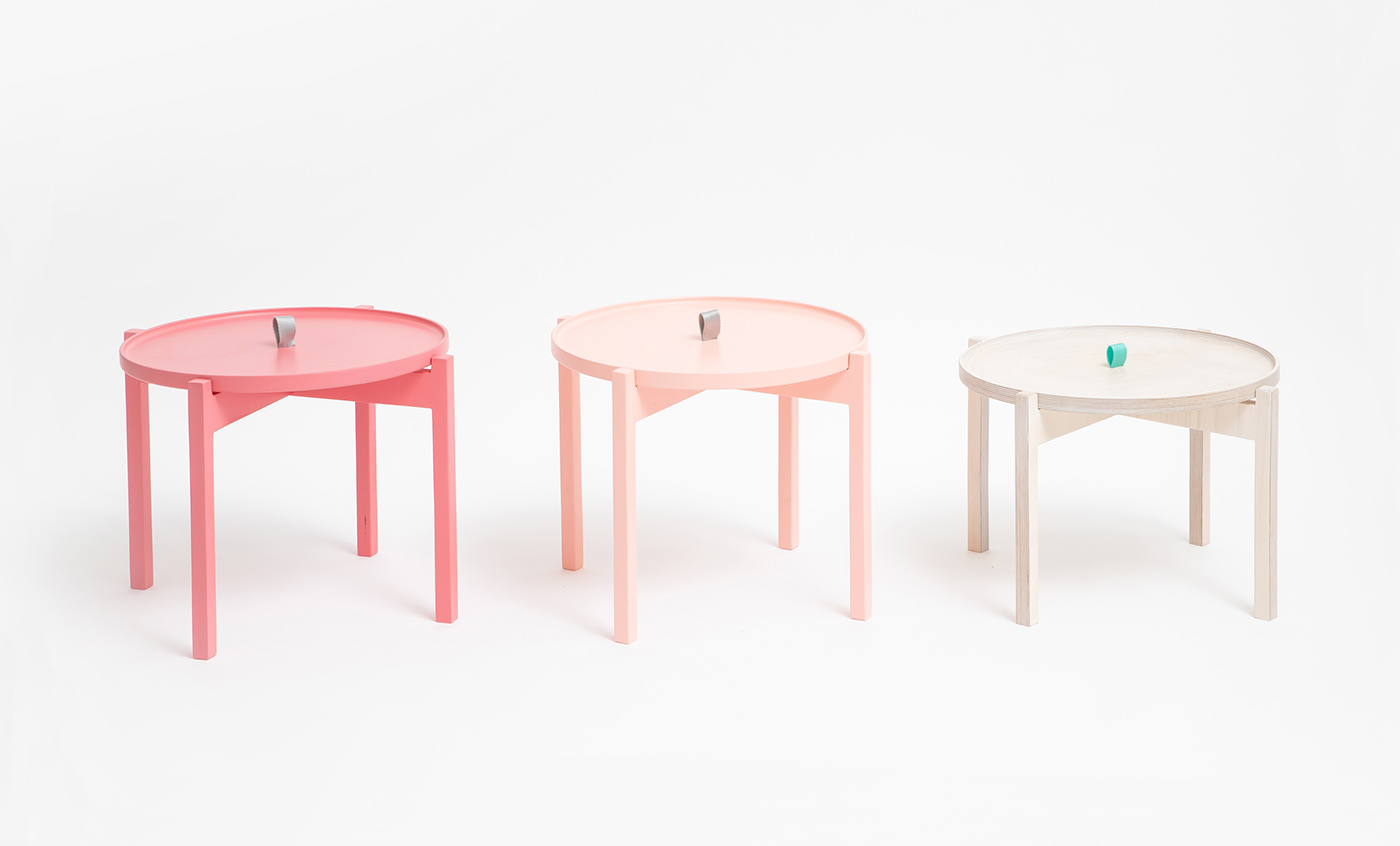 Ogis，Side table，Pink，