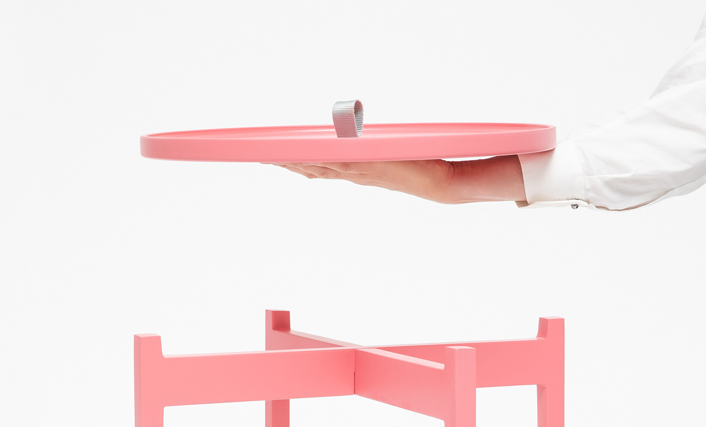 Ogis，Side table，Pink，