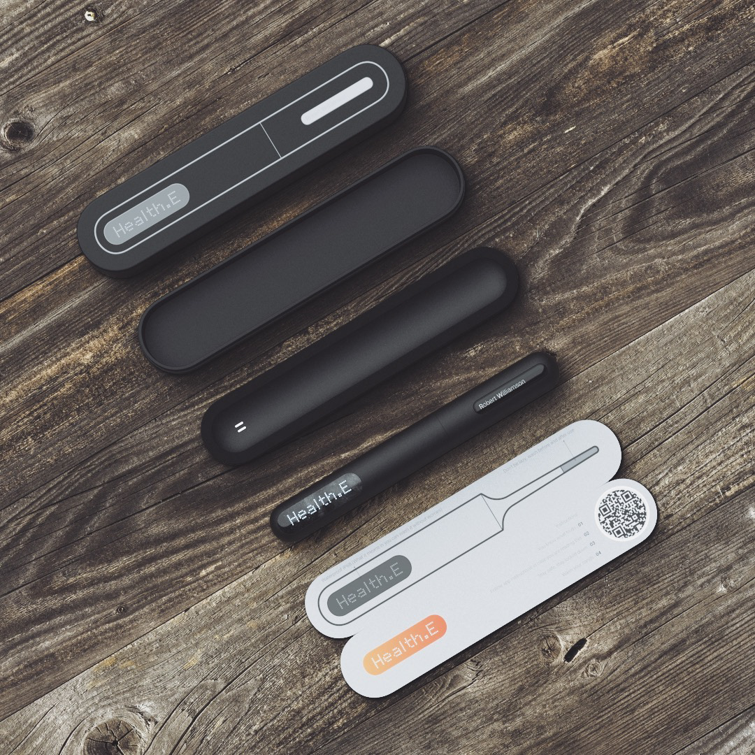 Health-E，thermometer，number，packing design，