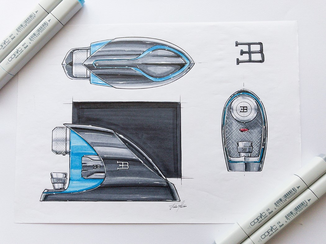 咖啡机，概念，汽车，Bugatti Etiron，