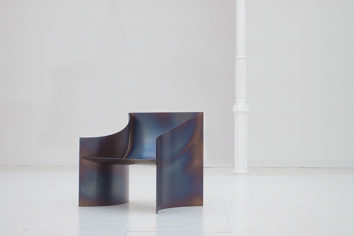 One Curve Chair，Roast blue，curve，
