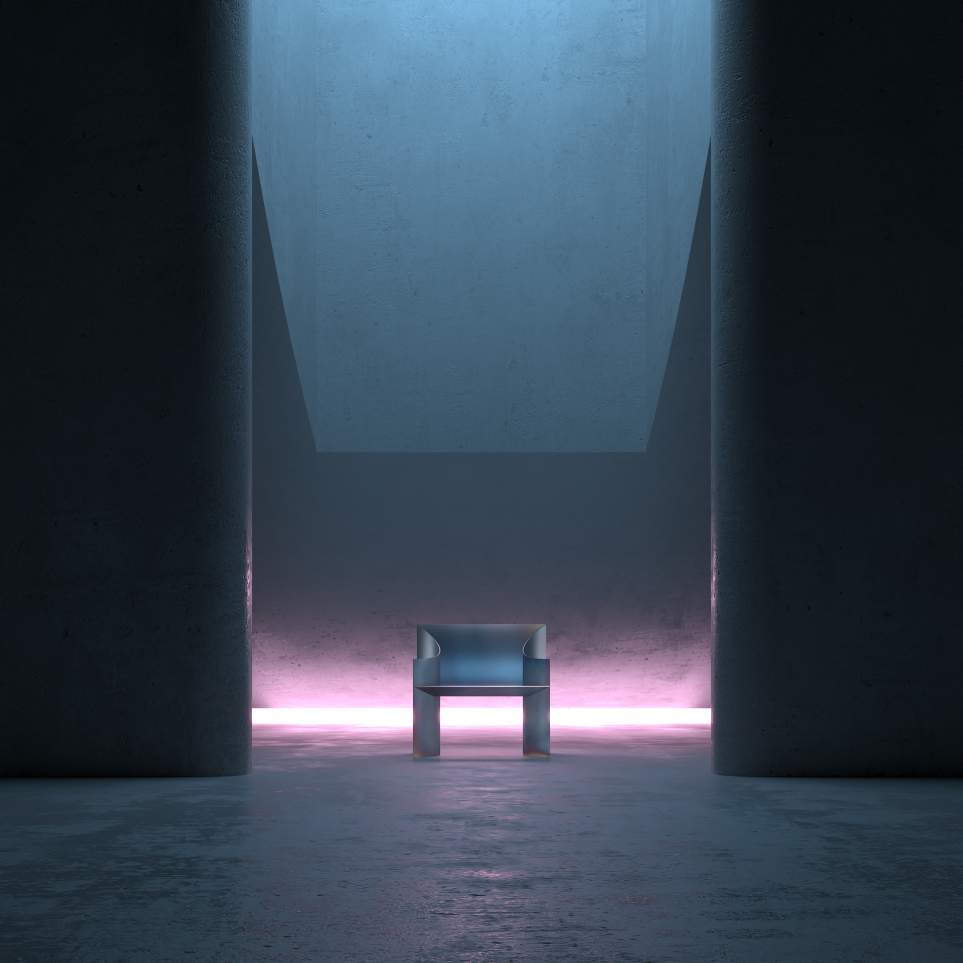 One Curve Chair，Roast blue，curve，