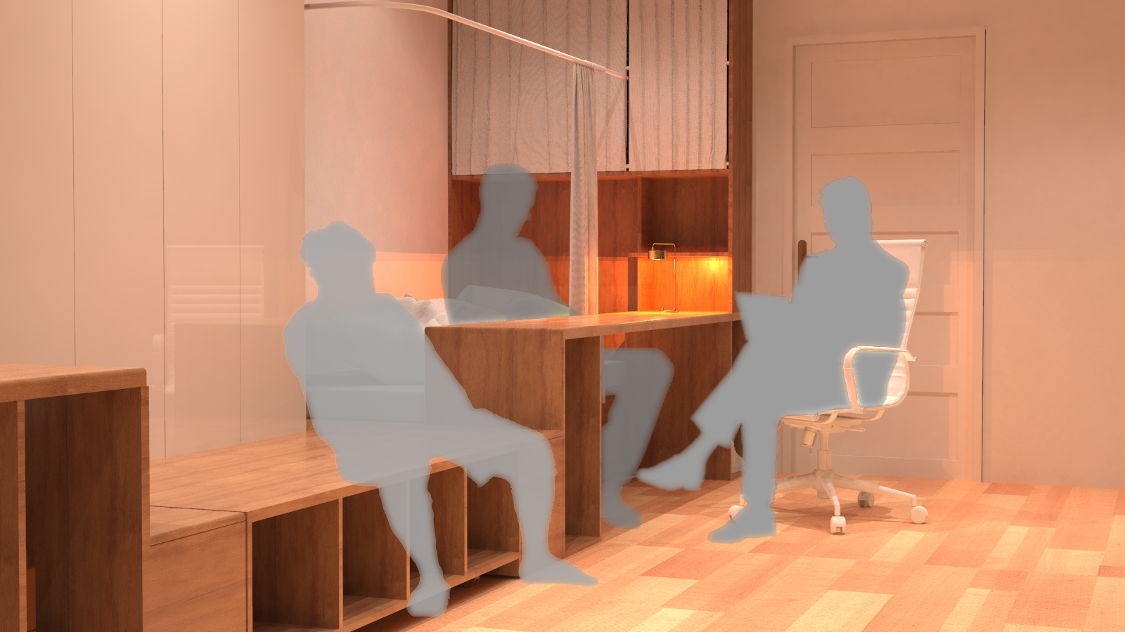 Casual life，Work and rest，furniture design ，wood，Panel furniture，indoor，