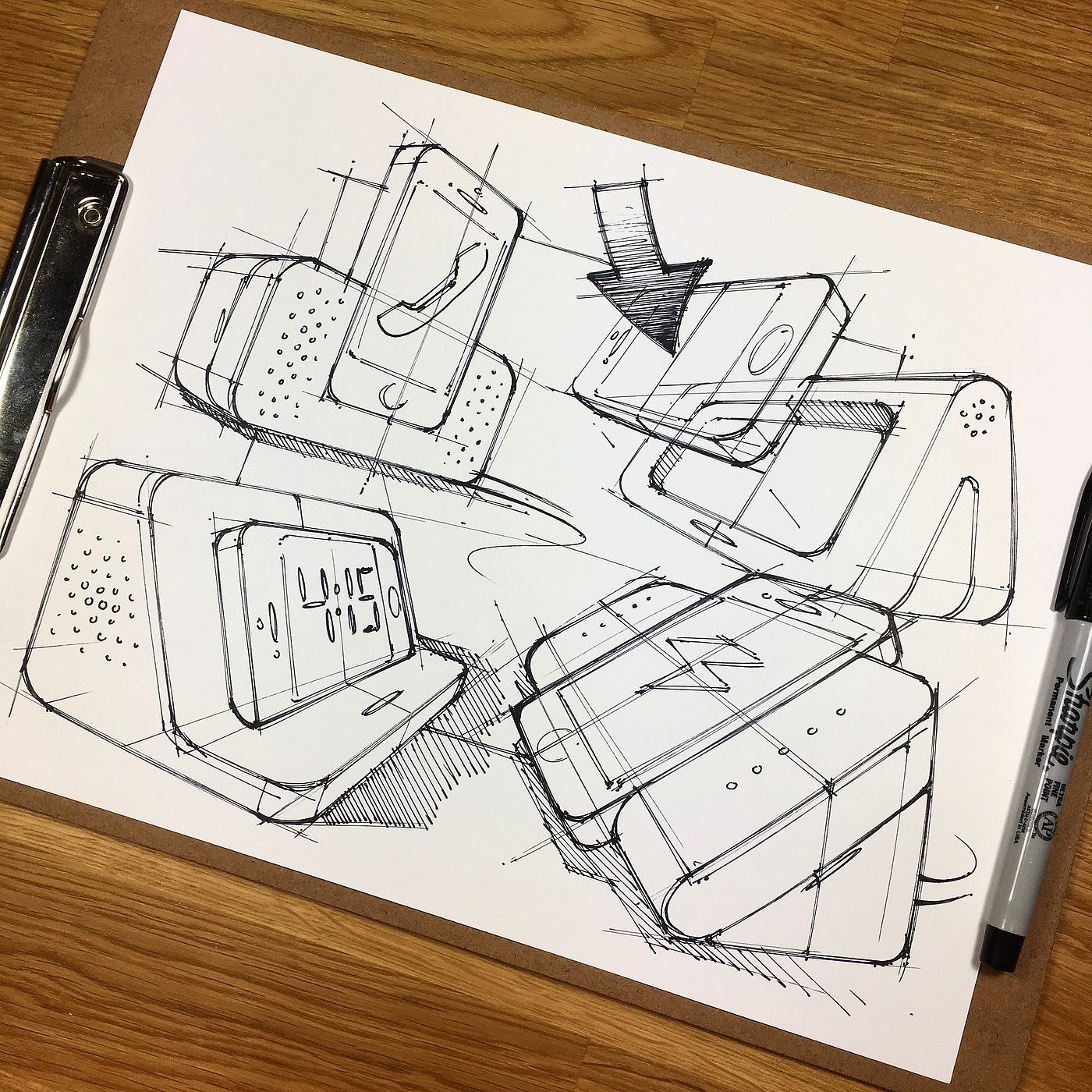 relaxed，Hand drawn，industrial design，sketch，