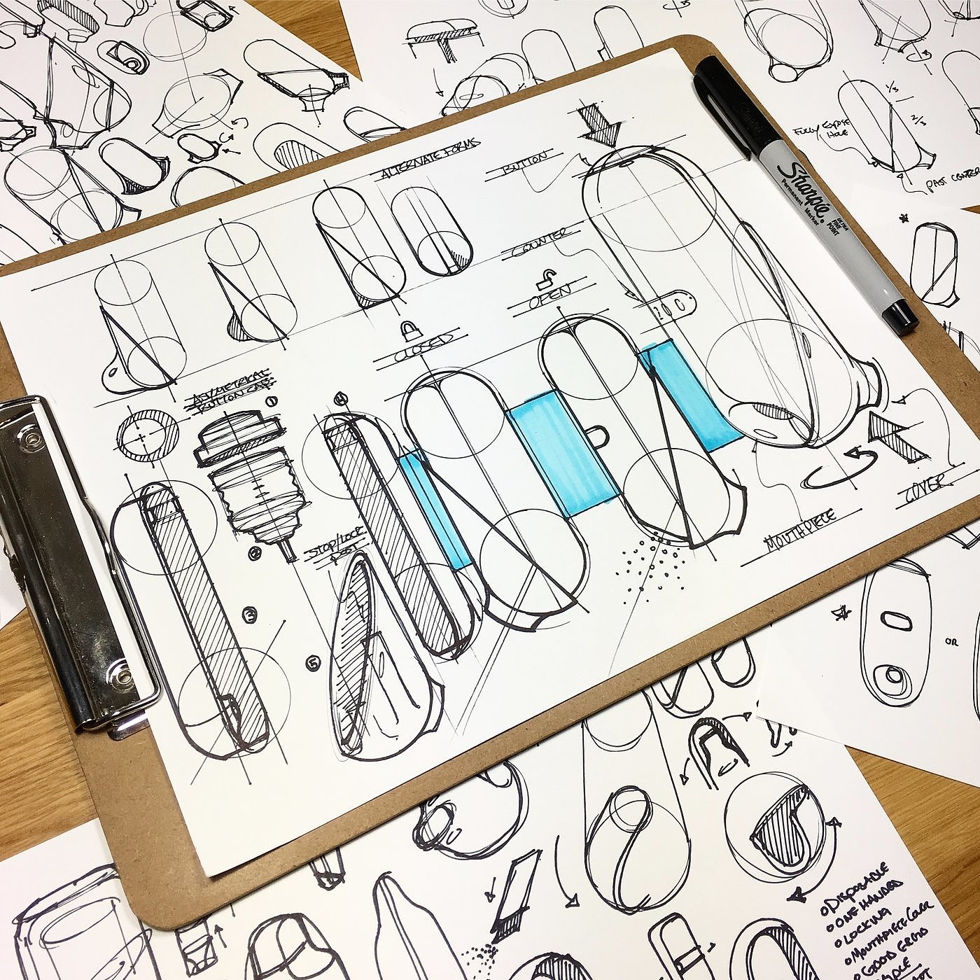 relaxed，Hand drawn，industrial design，sketch，