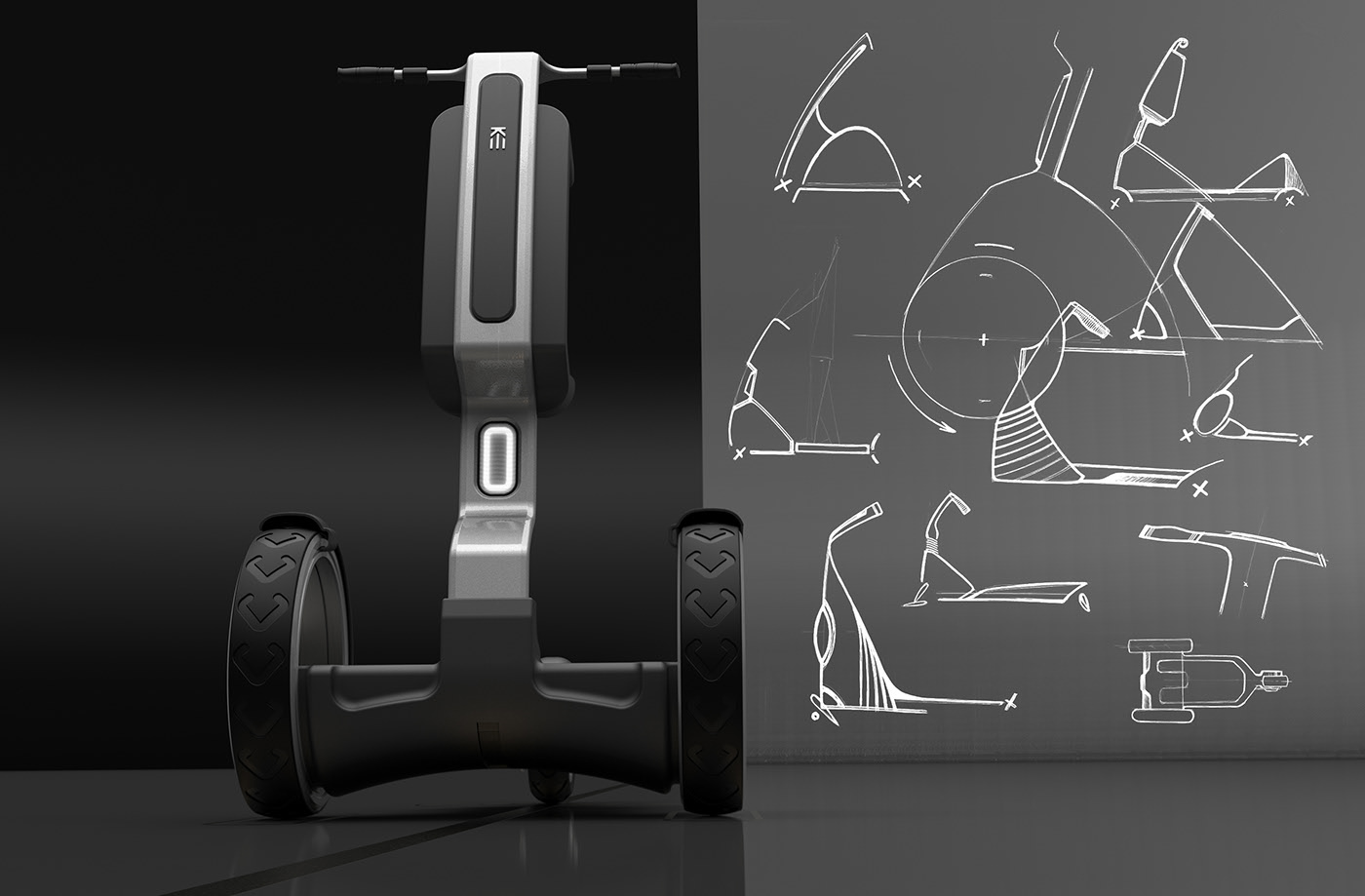 Electric bicycle，Scooter，take a walk，outdoor activities，Render，