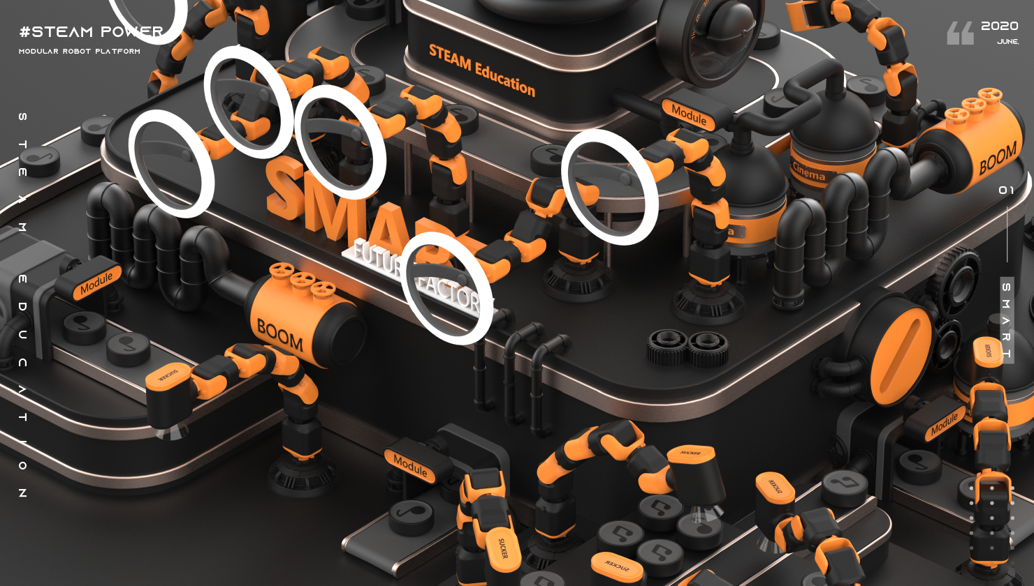 Steam, programming robot, modularization，