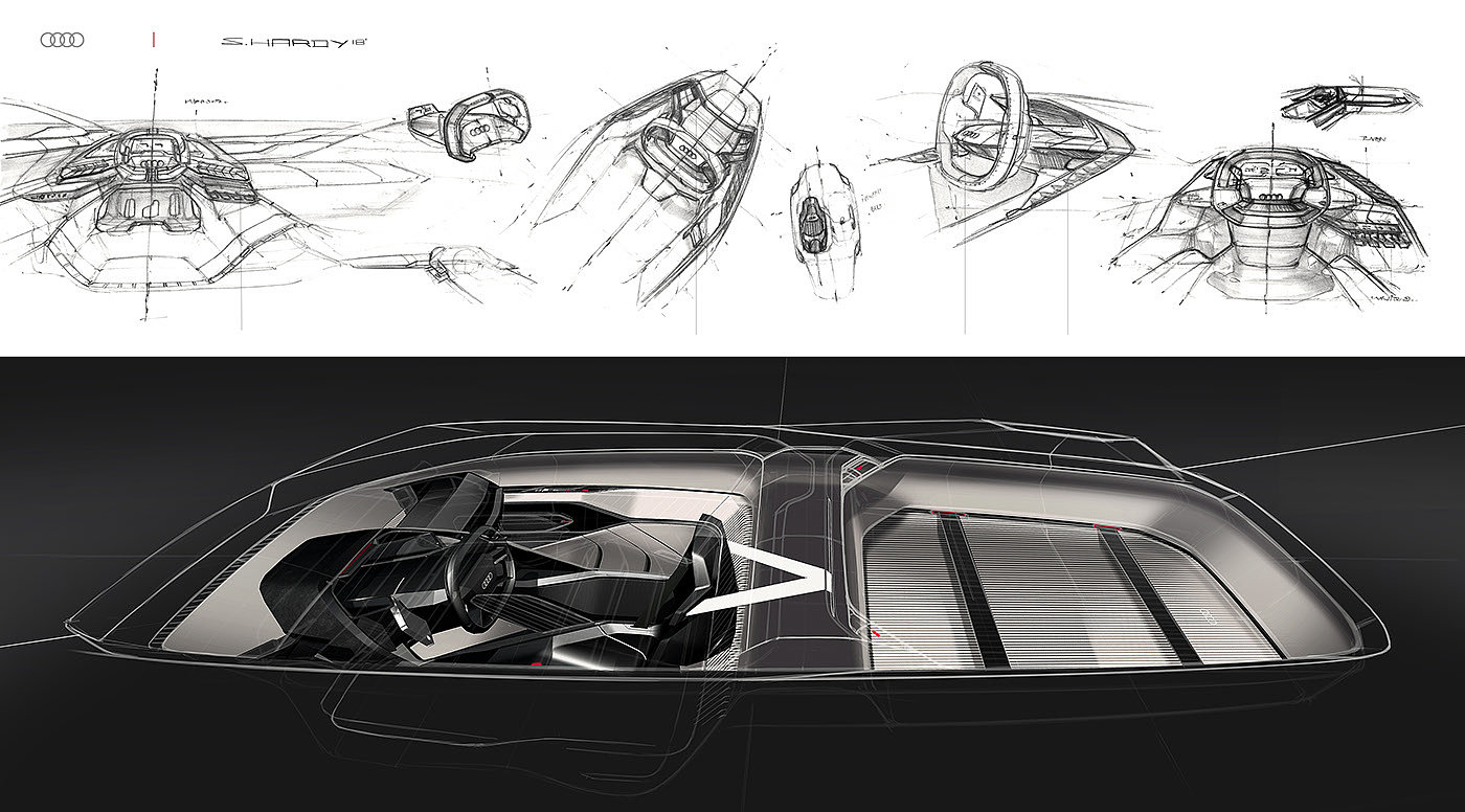 conceptual design，Design sketch，Concept Car，audi，