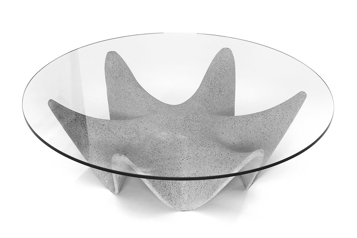 Side table，Glass，concrete，modern，originality，