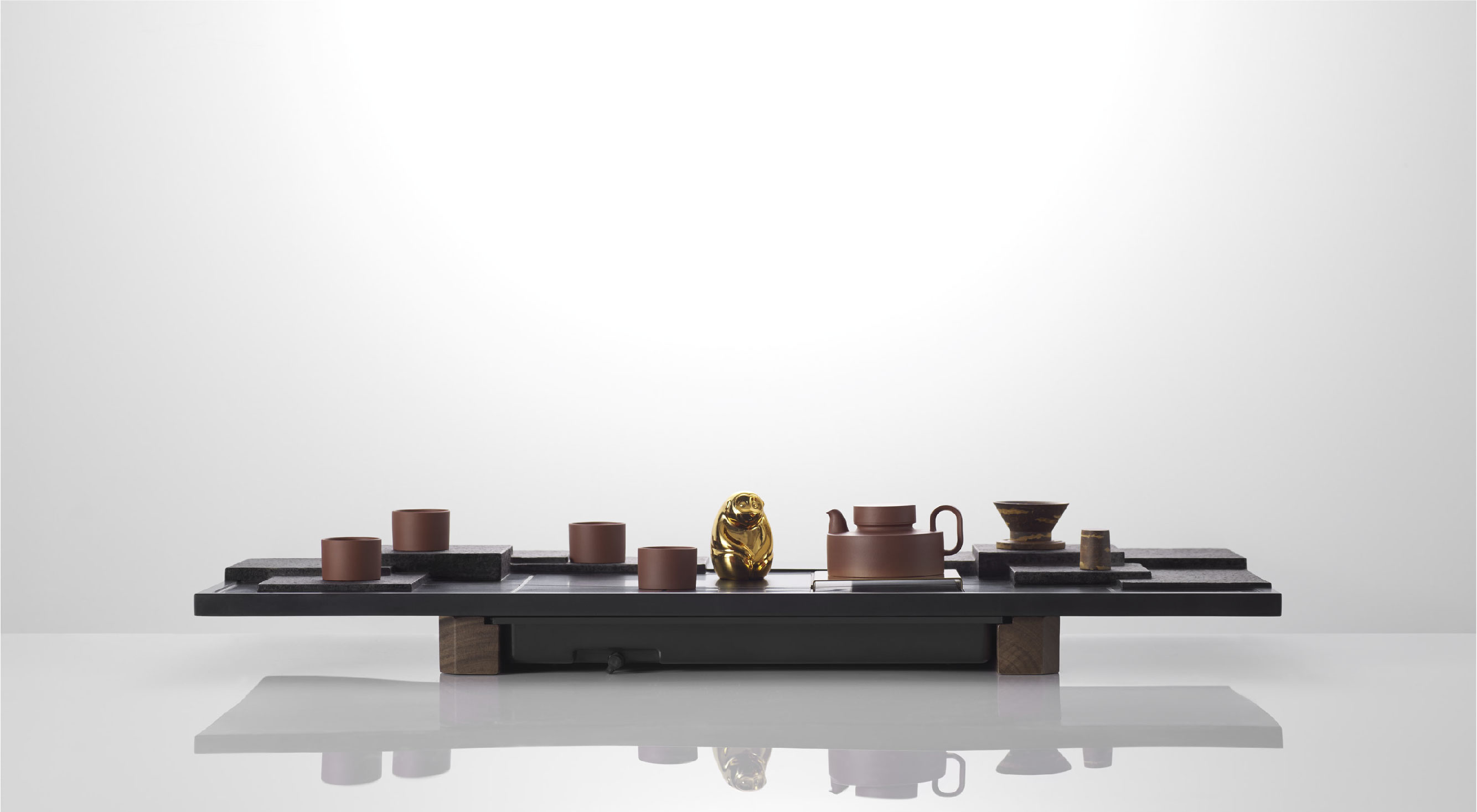 Original product design，Wet tea tray，drink water from a winding canal with one wine cup floating on it so as to wash away ominousness，Natural heart，Life aesthetics，