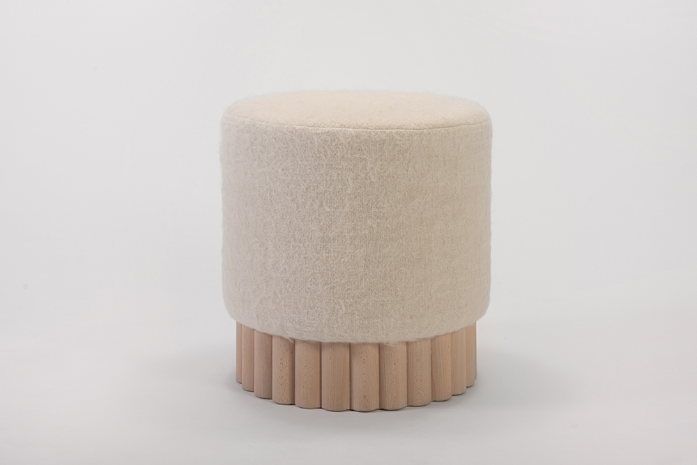 Table，Footstool，transparent，Lamb wool，