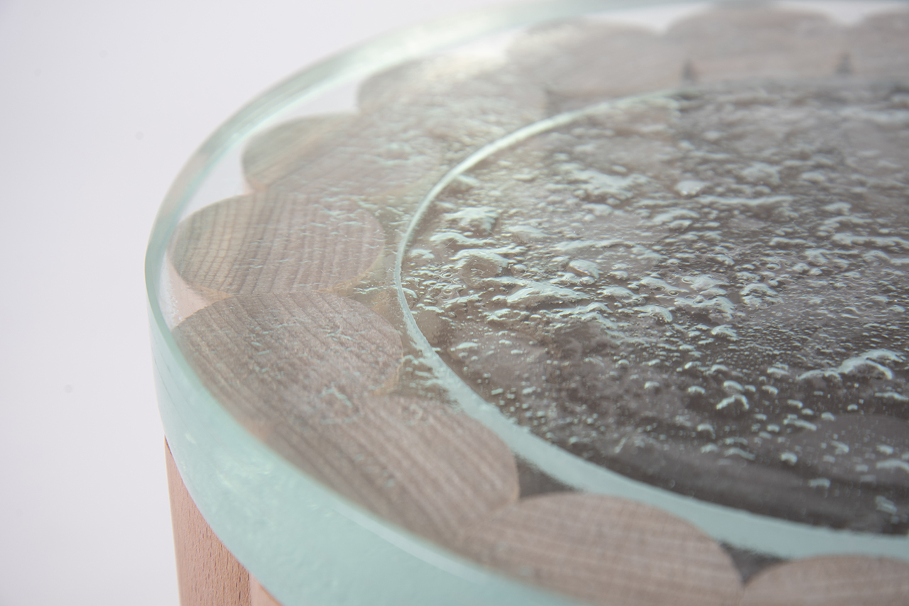 Table，Footstool，transparent，Lamb wool，