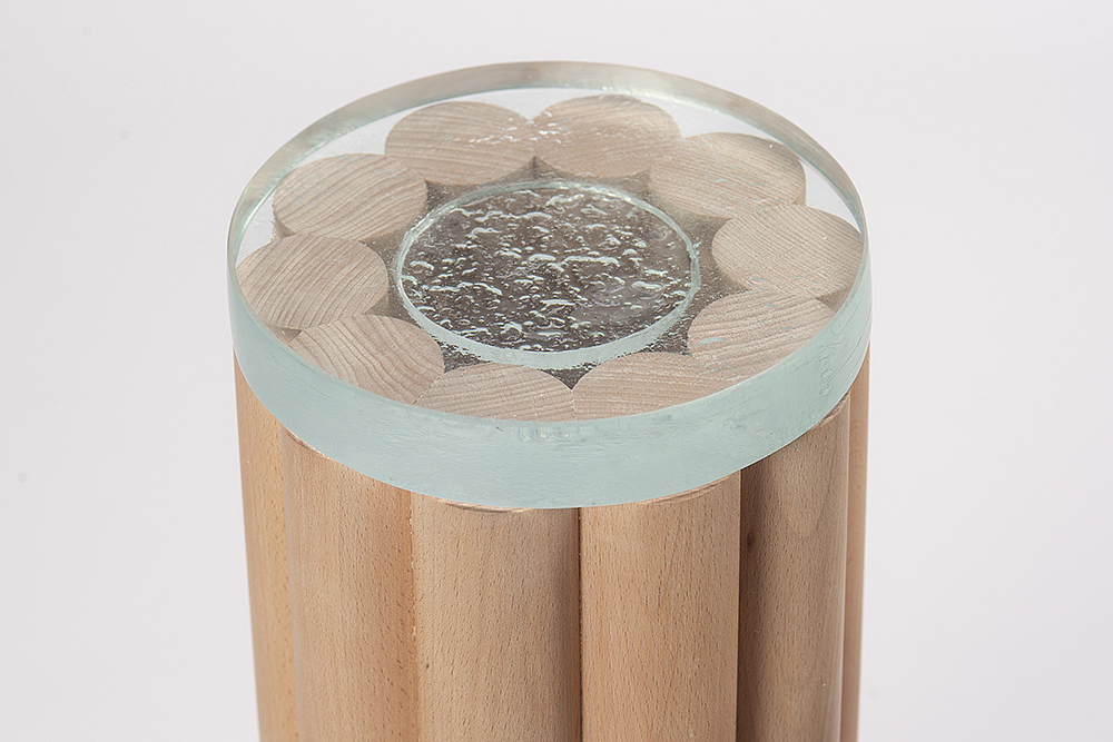 Table，Footstool，transparent，Lamb wool，