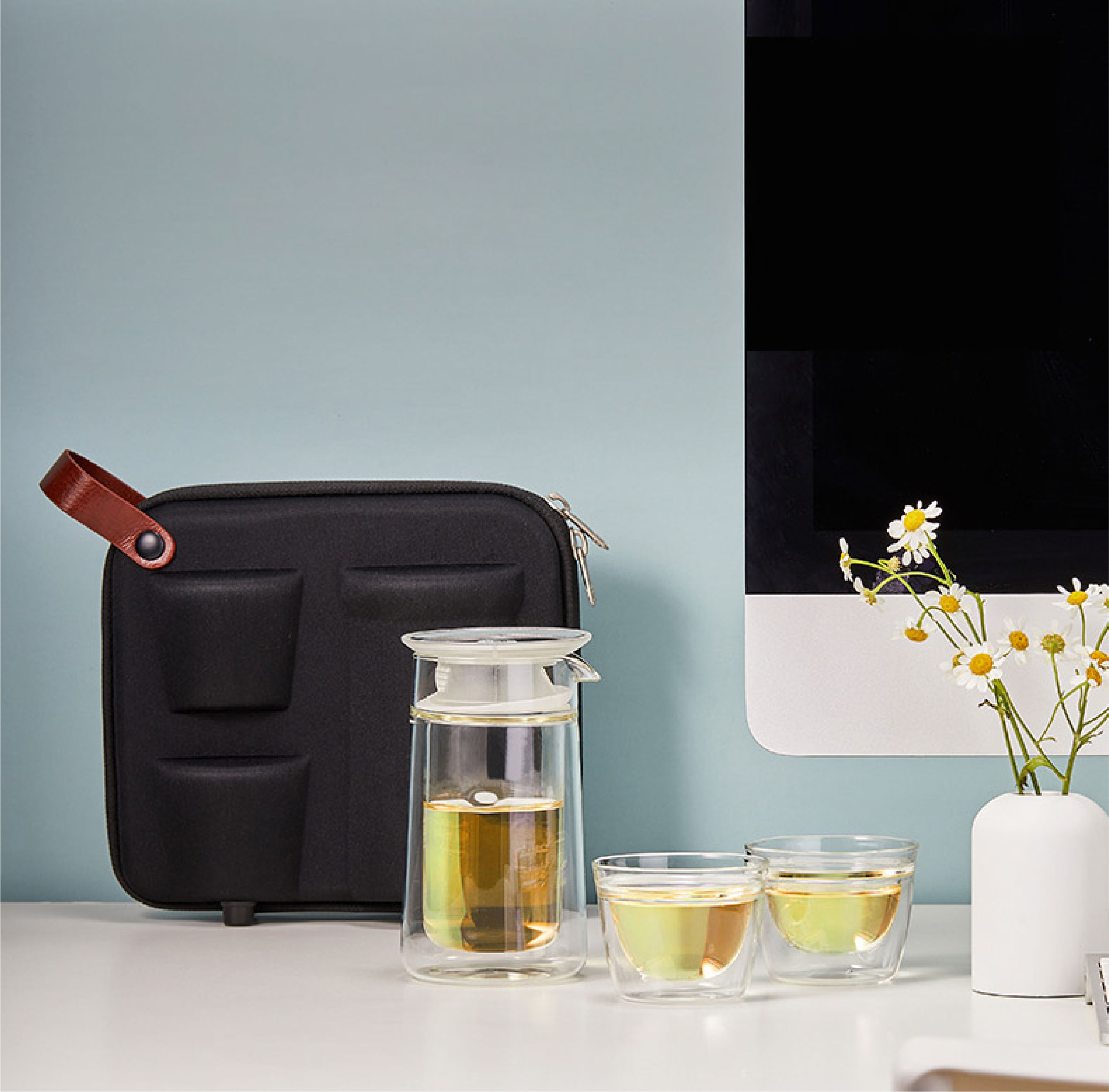 Beijing Forbidden City Culture，Thousands of miles of rivers and mountains，Original design products，travel kit ，Portable travel tea set，