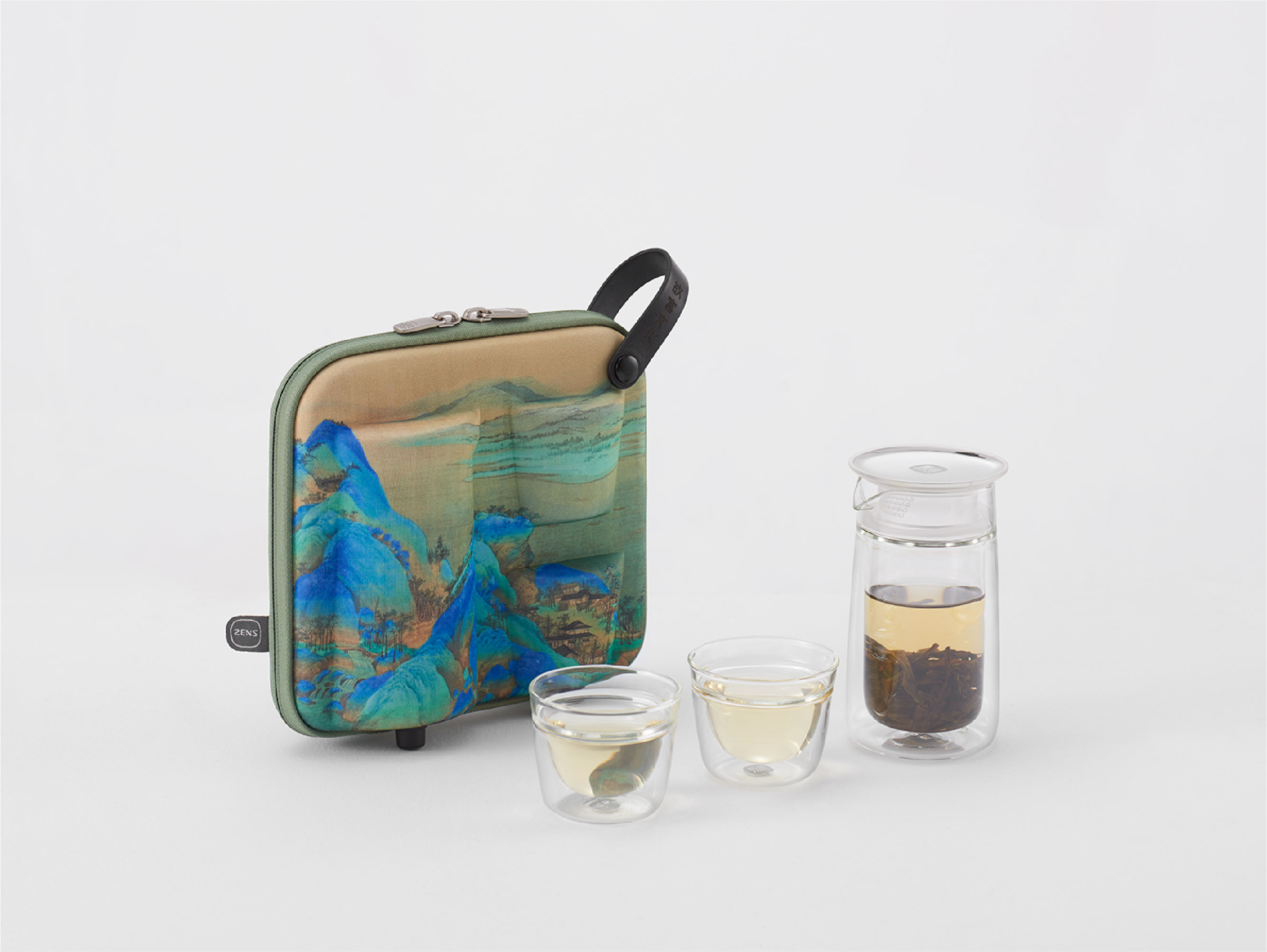 Beijing Forbidden City Culture，Thousands of miles of rivers and mountains，Original design products，travel kit ，Portable travel tea set，